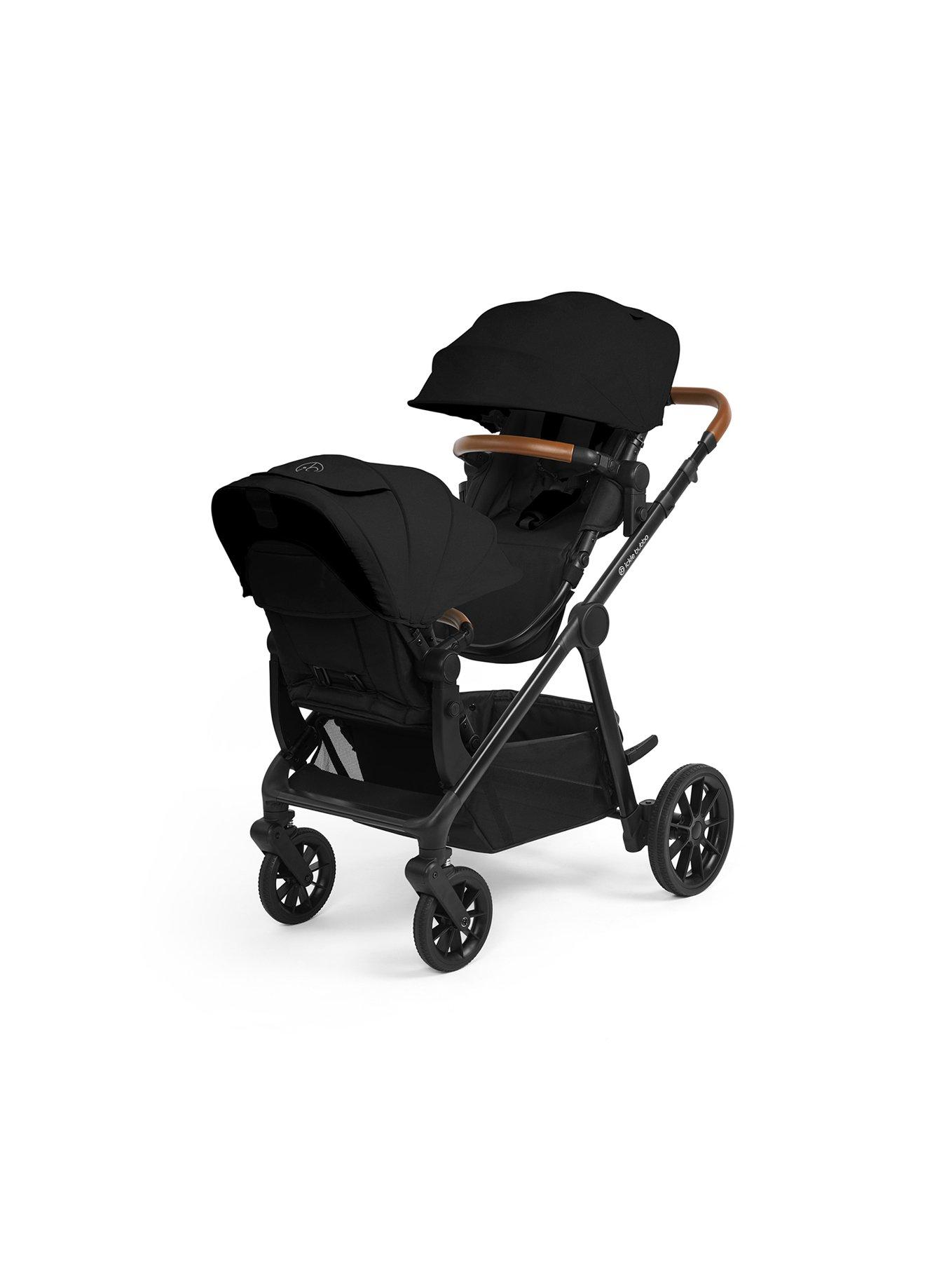  image of ickle-bubba-virgo-2-in-1-pushchair-twin-package-black-black-tan