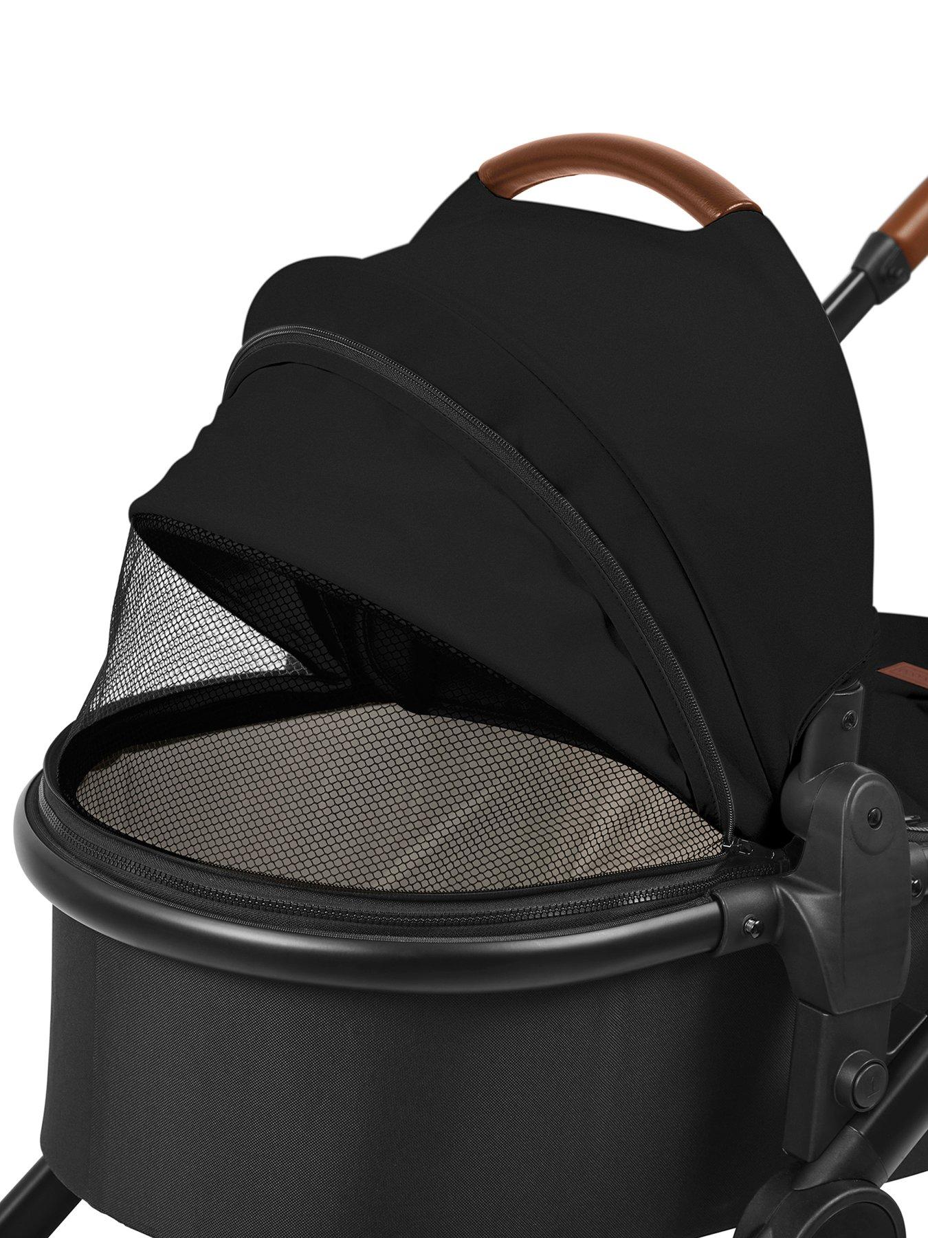  image of ickle-bubba-virgo-2-in-1-pushchair-twin-package-black-black-tan