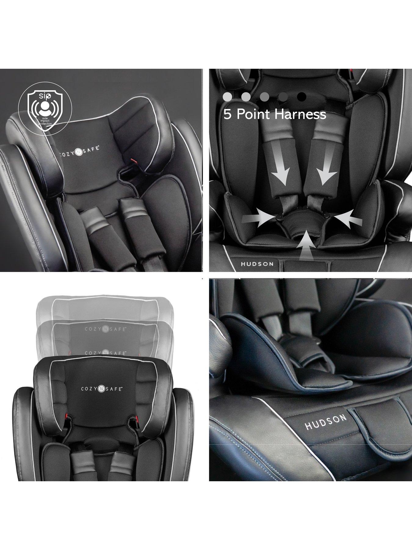 Image 3 of 6 of Cozy N Safe Hudson Group 1/2/3 25kg Harness Car Seats - Black