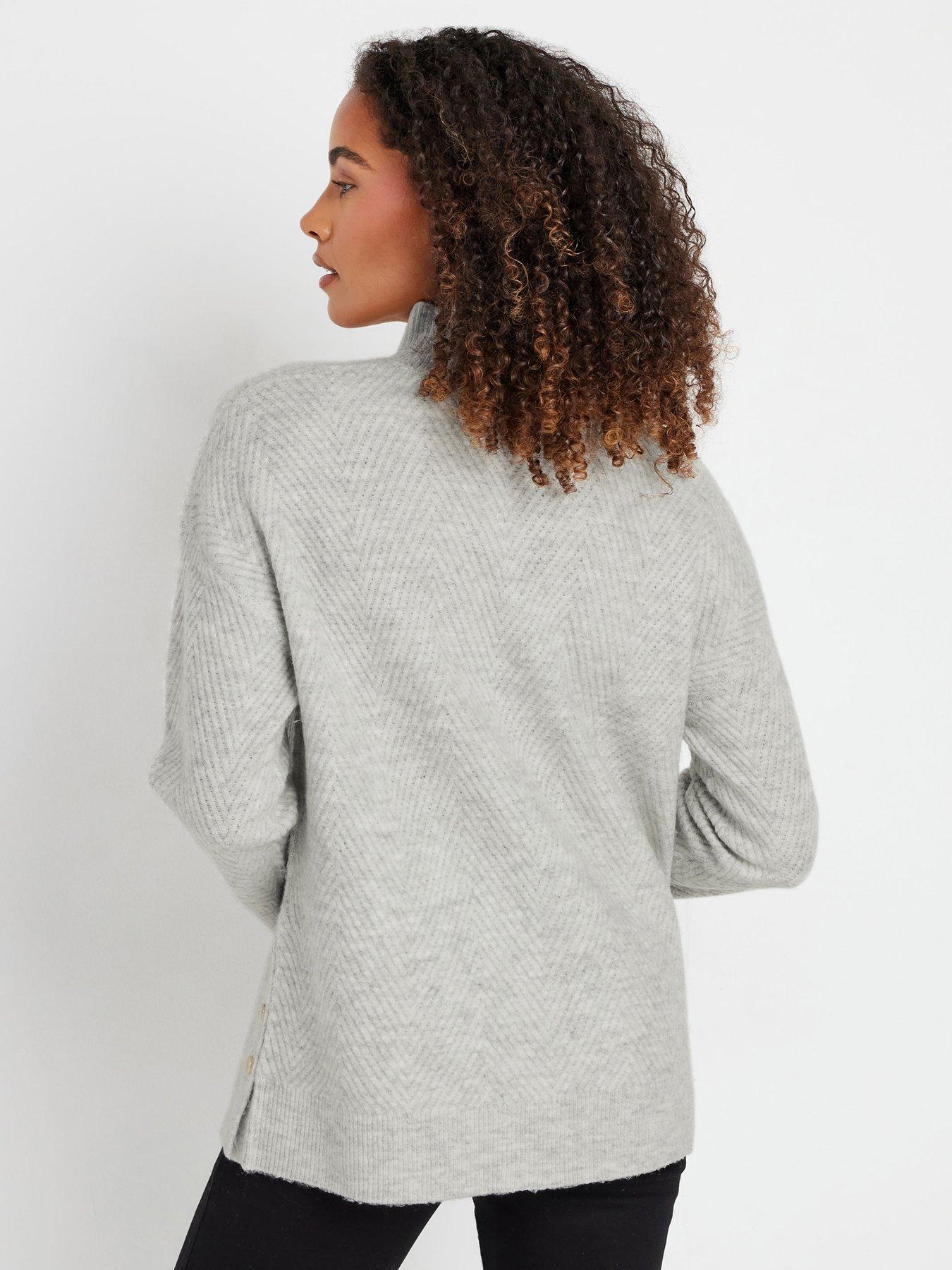  image of mco-chevron-stitch-jumper-grey
