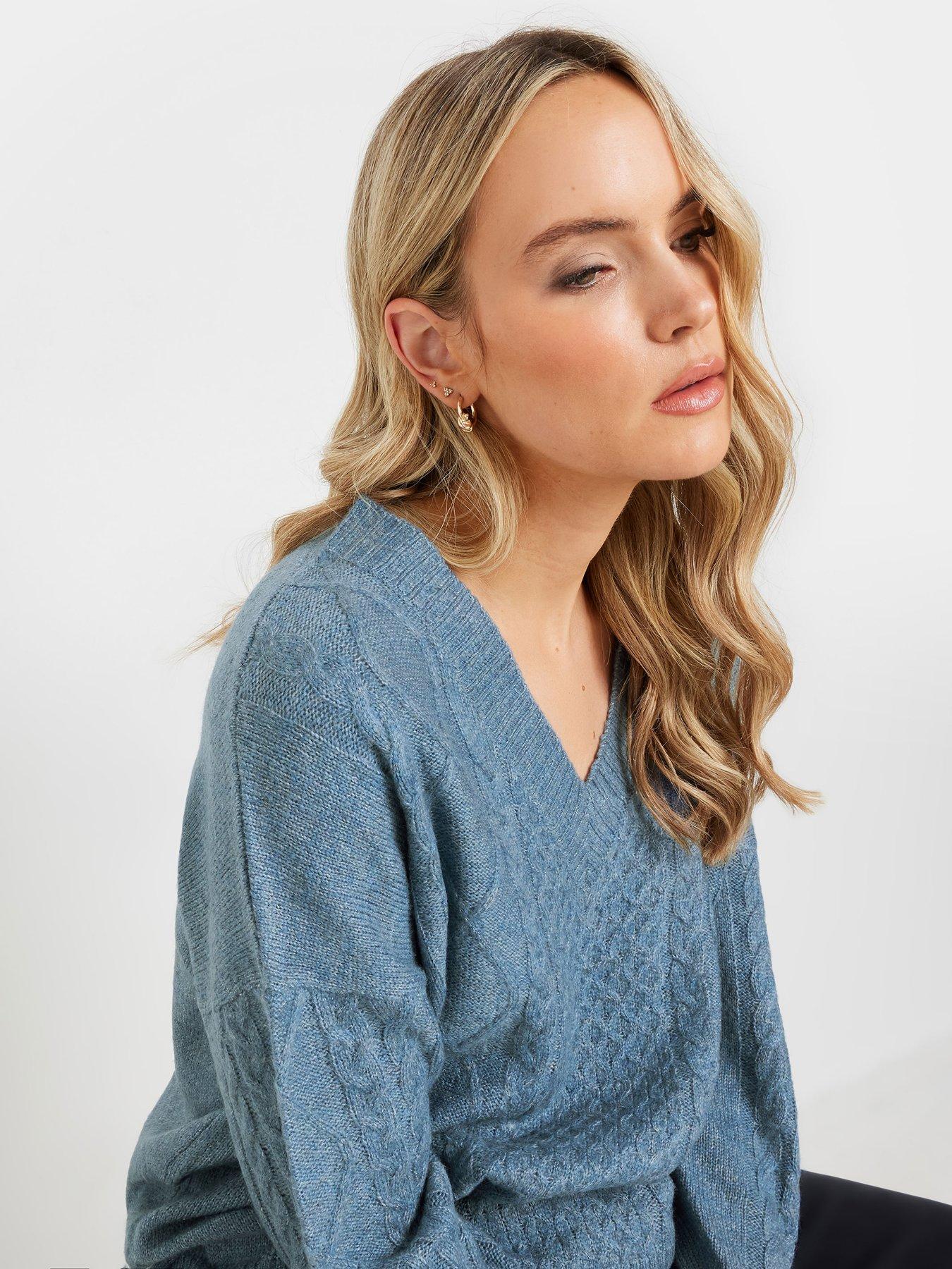 Image 4 of 4 of Long Tall Sally Tall V Front Jumper - Blue