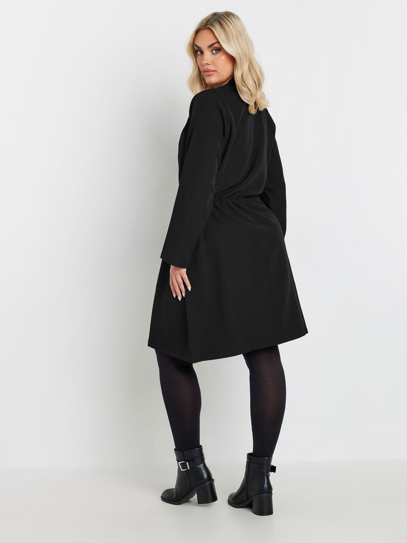  image of yours-curve-long-sleeve-blazer-dress-black