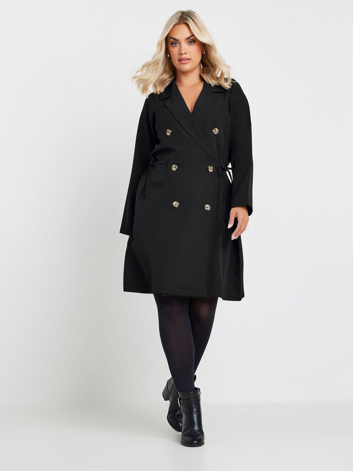  image of yours-curve-long-sleeve-blazer-dress-black