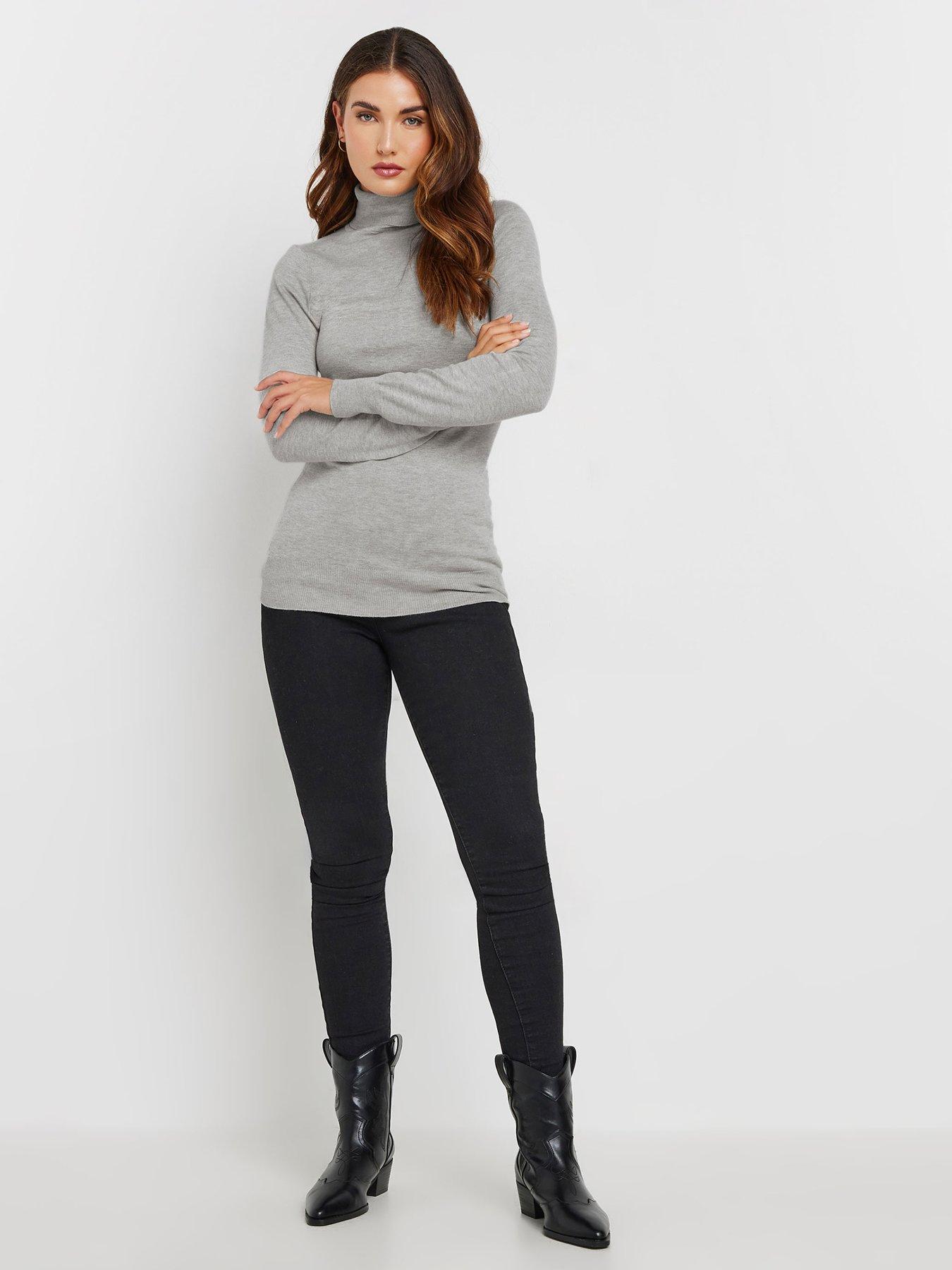  image of long-tall-sally-roll-neck-fine-gauge-jumper-grey