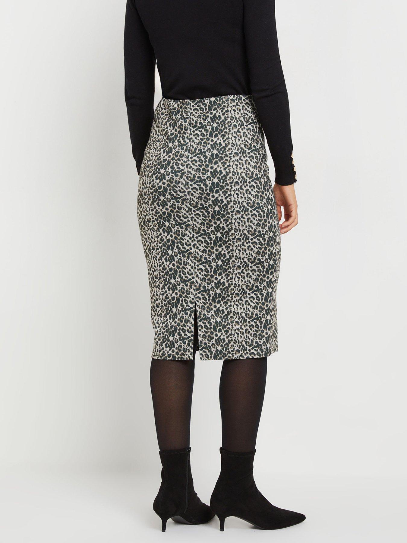  image of long-tall-sally-tall-printed-midi-skirt-brown