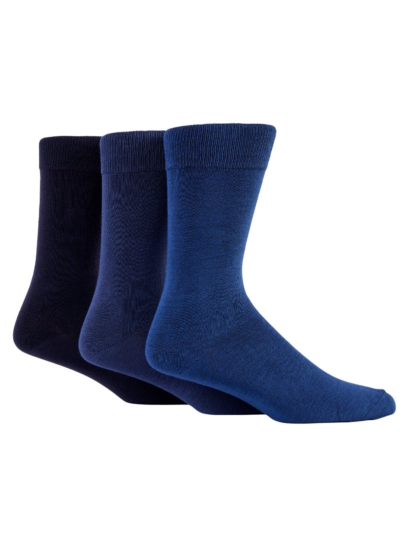 Image 1 of 3 of Glenmuir Glen Muir 3Pk Classic Plain Bamboo Crew Socks - Multi