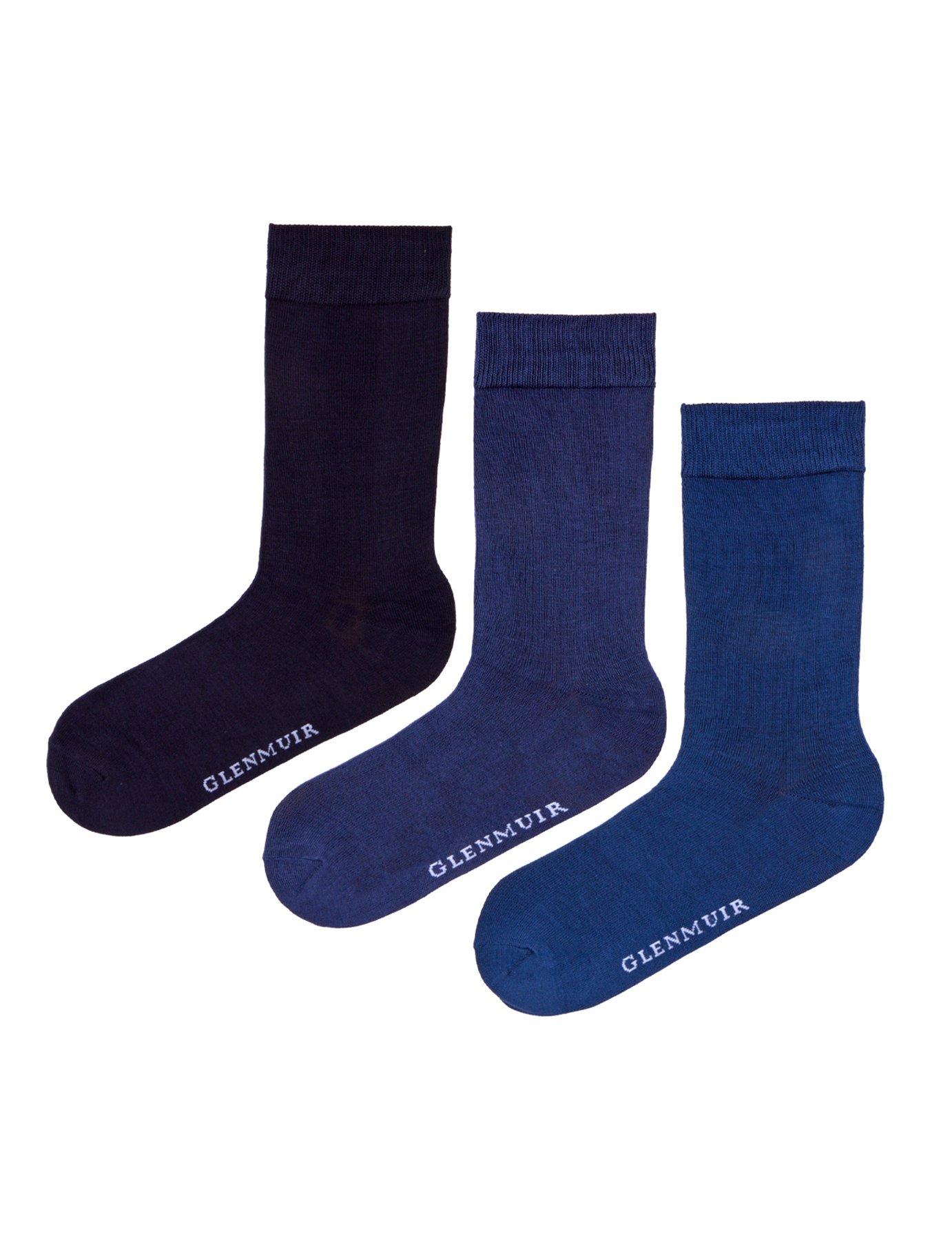 Image 2 of 3 of Glenmuir Glen Muir 3Pk Classic Plain Bamboo Crew Socks - Multi