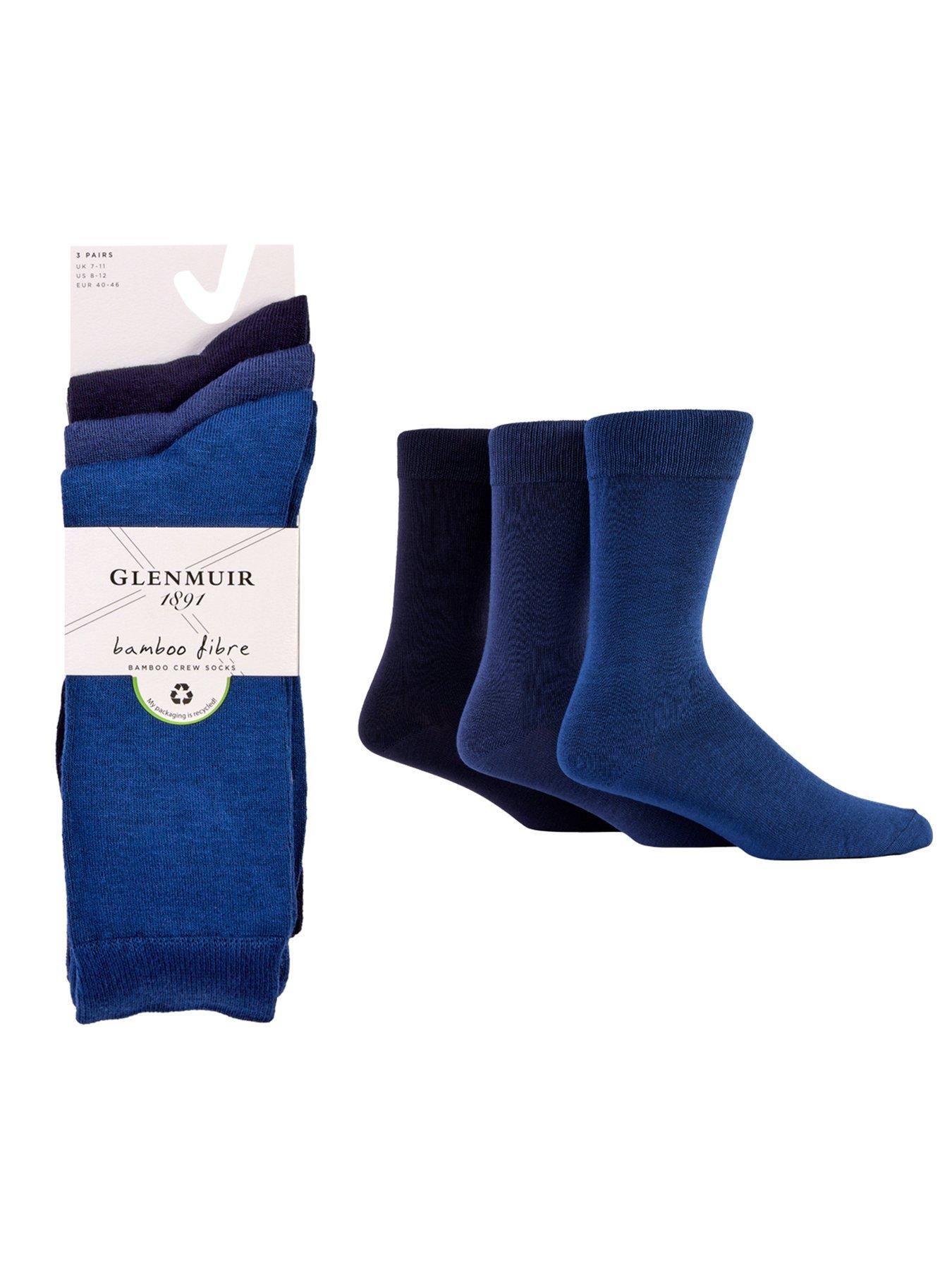 Image 3 of 3 of Glenmuir Glen Muir 3Pk Classic Plain Bamboo Crew Socks - Multi