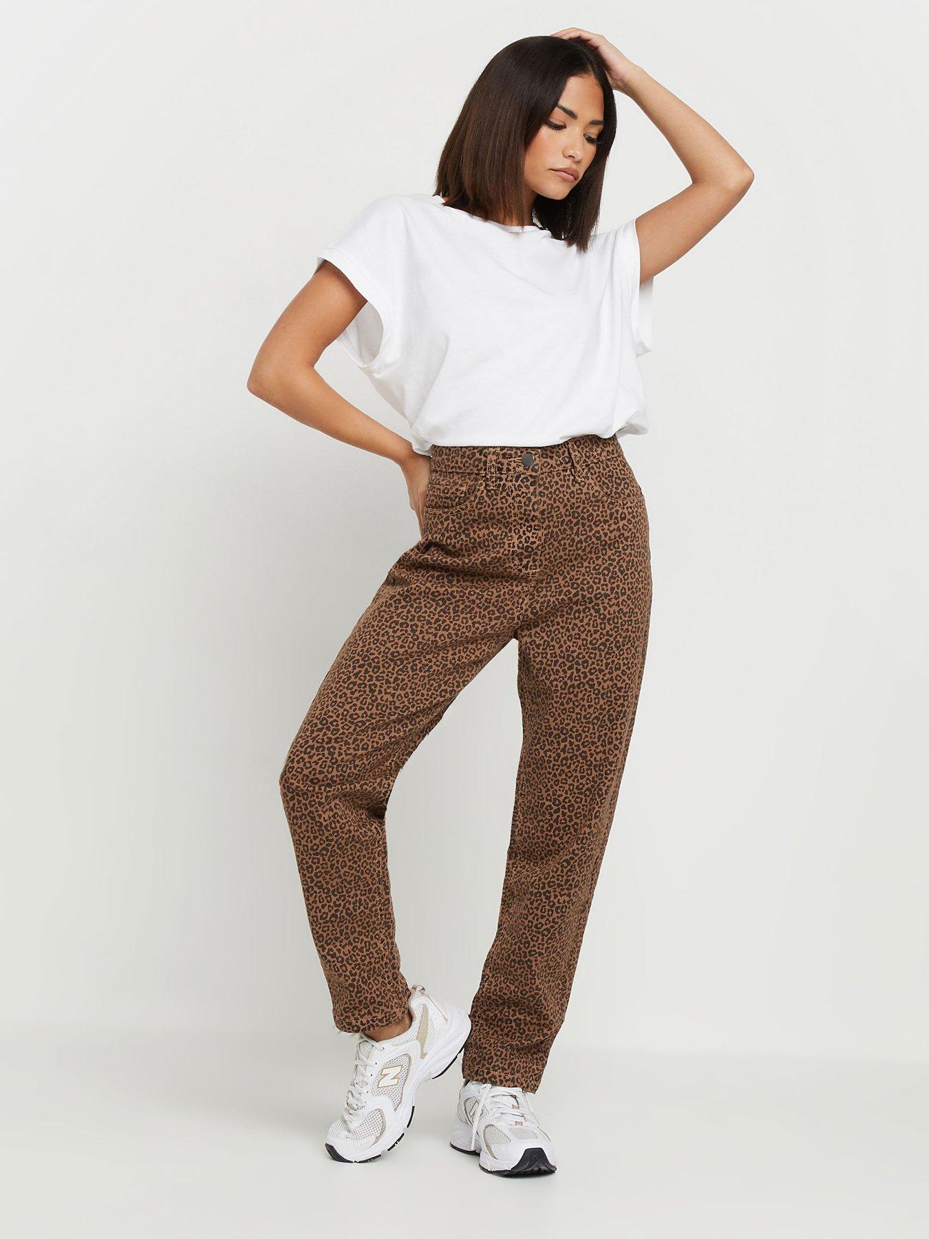pixiegirl-petite-animal-print-mom-jean-brown