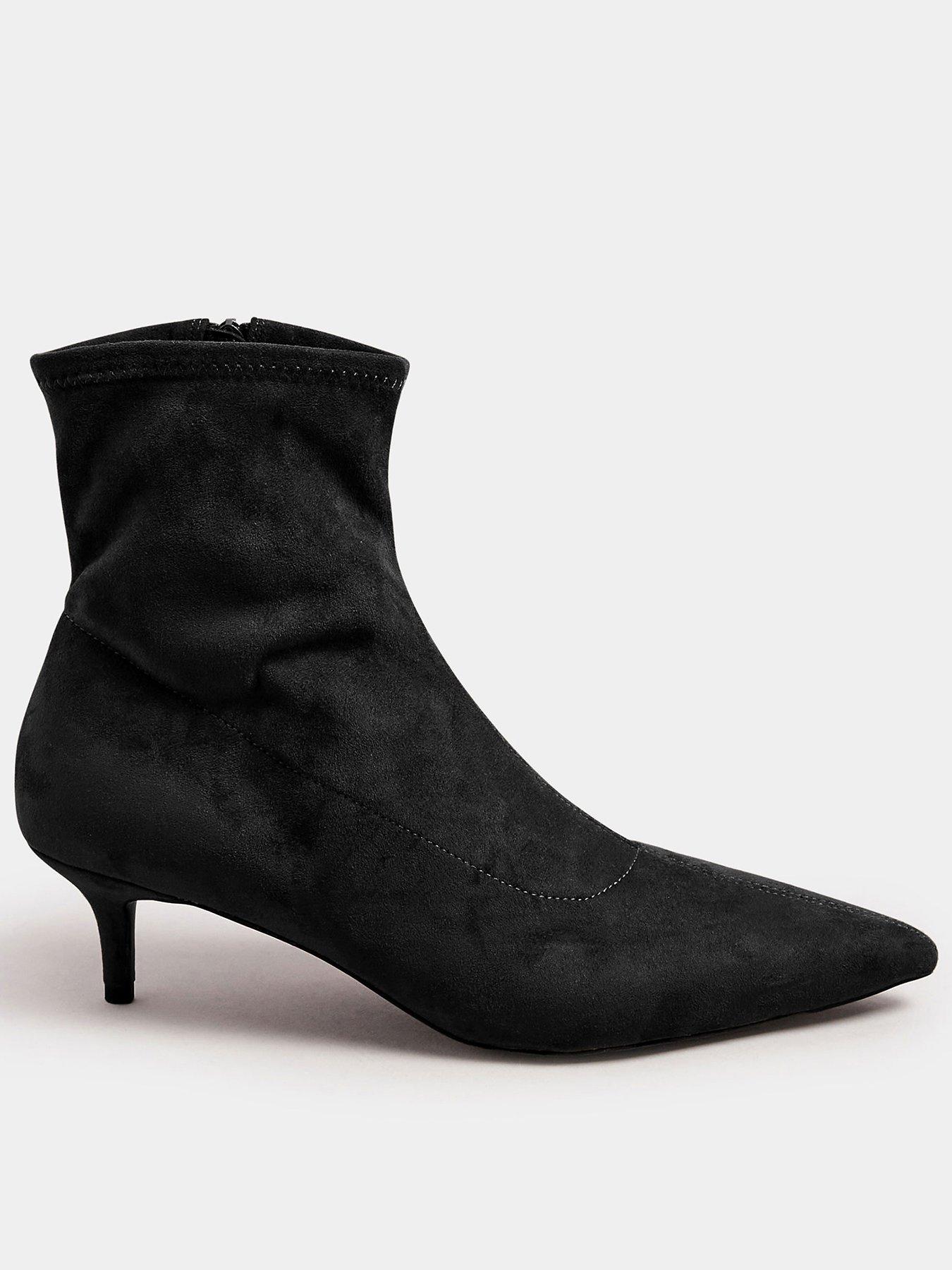  image of long-tall-sally-pointed-toe-kitten-heel-boot-black