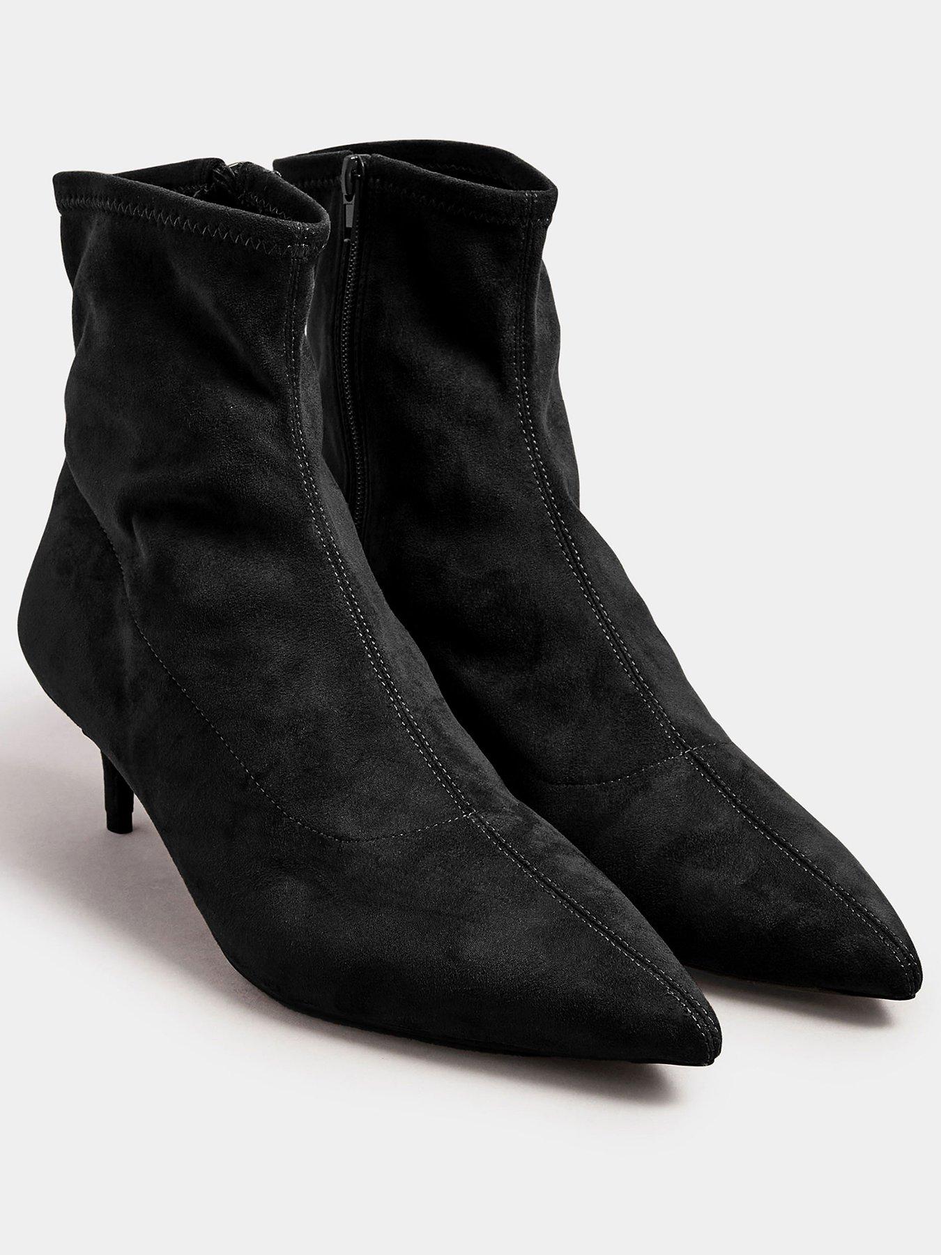  image of long-tall-sally-pointed-toe-kitten-heel-boot-black