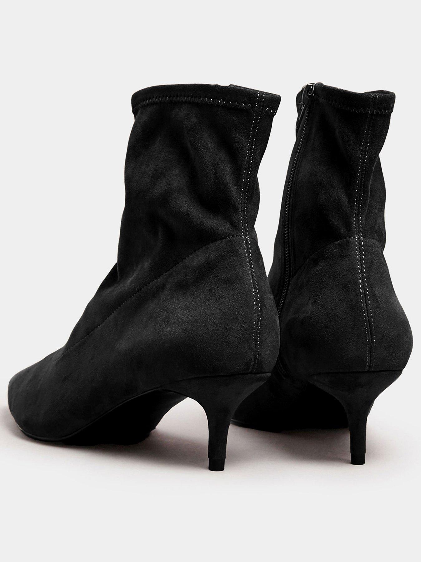  image of long-tall-sally-pointed-toe-kitten-heel-boot-black