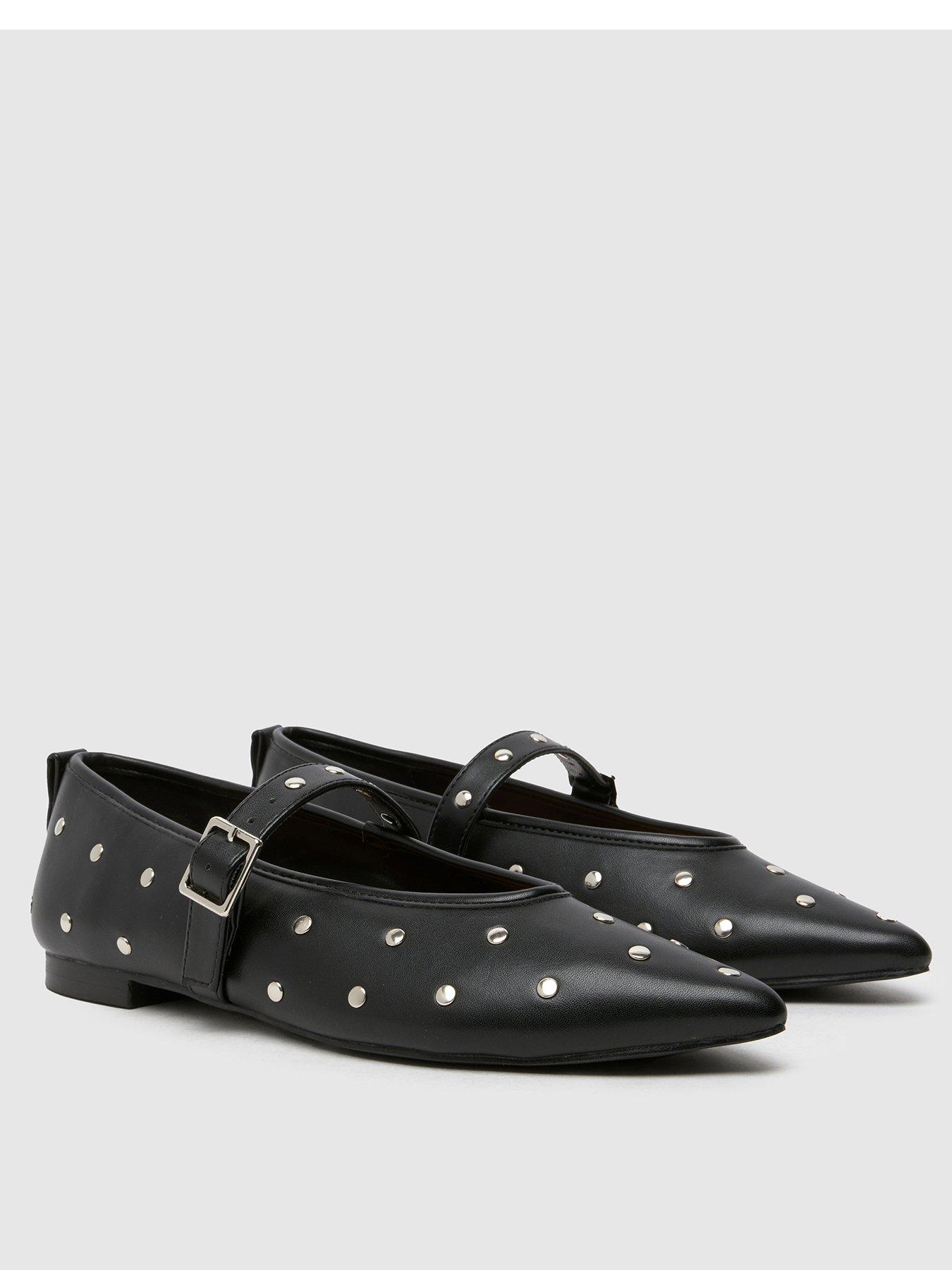  image of schuh-lada-studded-ballerina-black