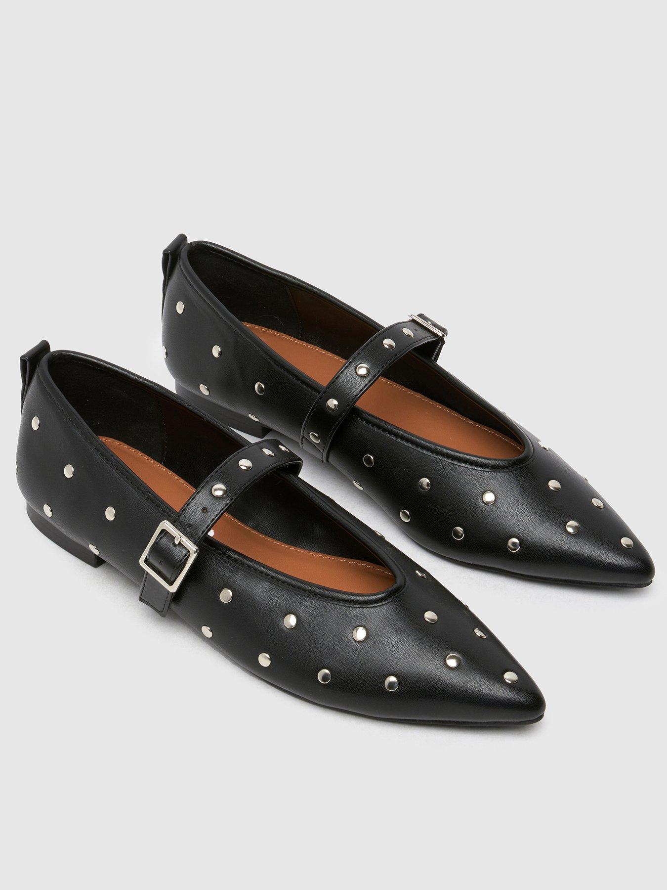  image of schuh-lada-studded-ballerina-black