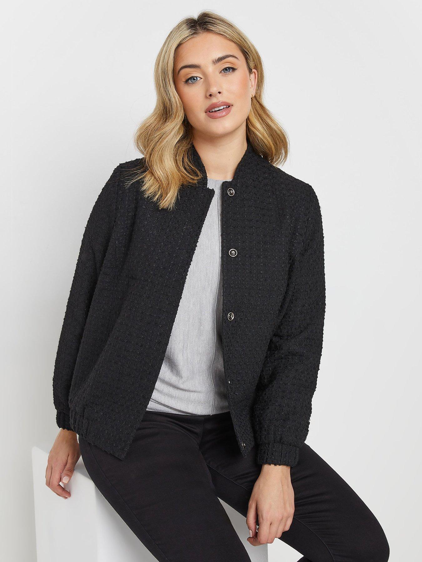 undefined Boucle Bomber Jacket - Black