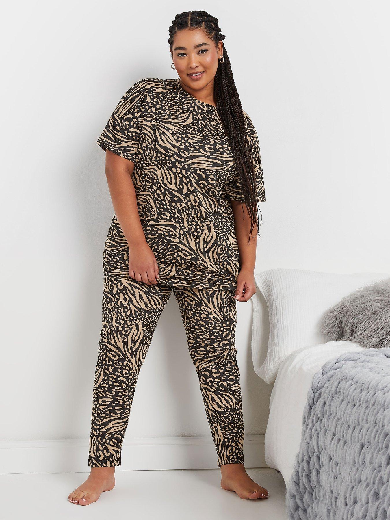 image of yours-curve-animal-patchwork-short-sleeve-pj-set