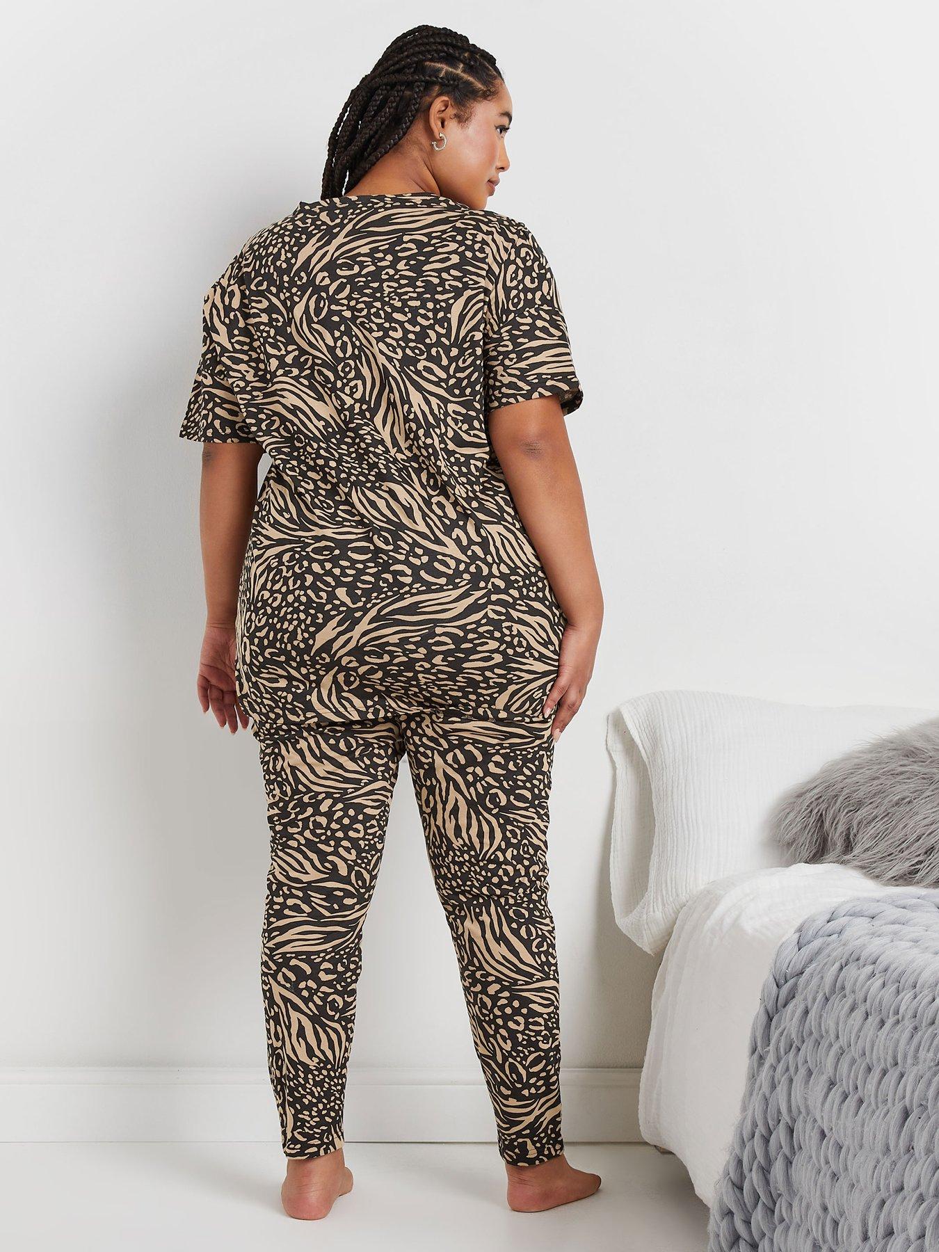  image of yours-curve-animal-patchwork-short-sleeve-pj-set