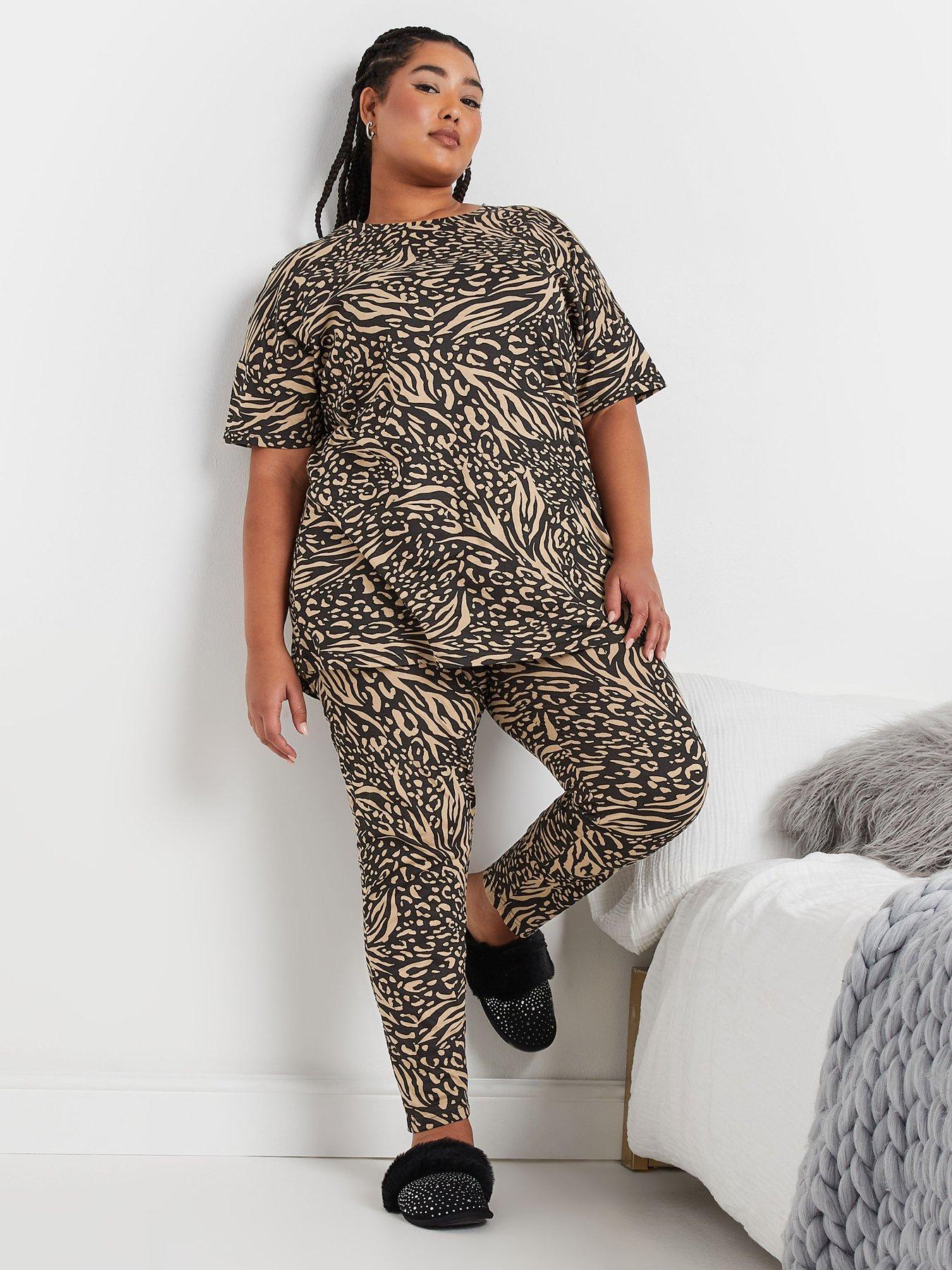  image of yours-curve-animal-patchwork-short-sleeve-pj-set