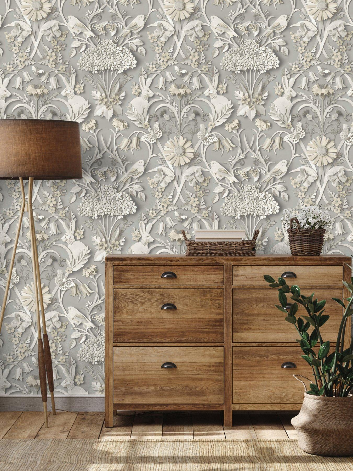 Fine Decor Woodland Soft Grey Wallpaper