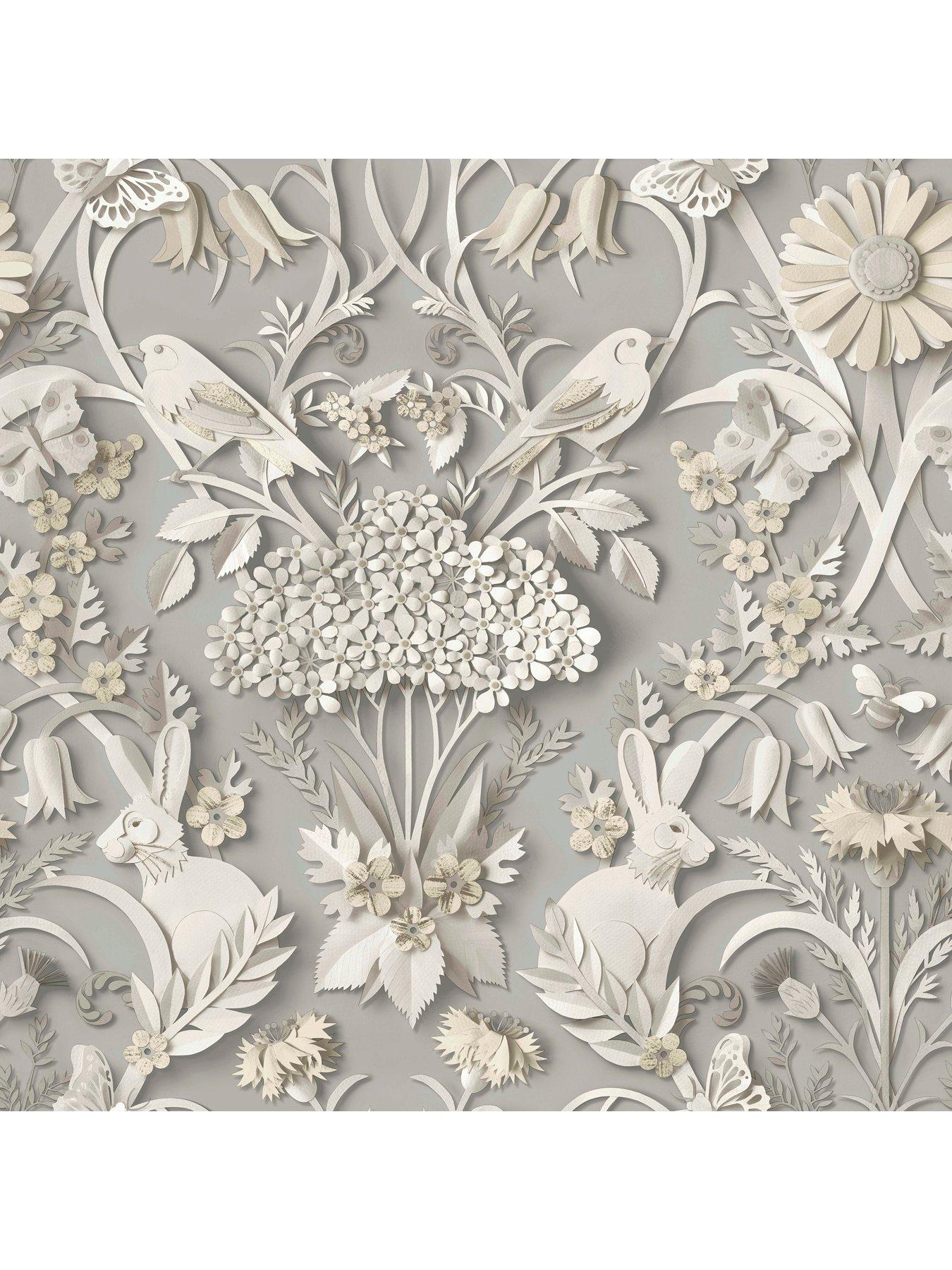 Image 3 of 5 of Fine Decor Woodland Soft Grey Wallpaper