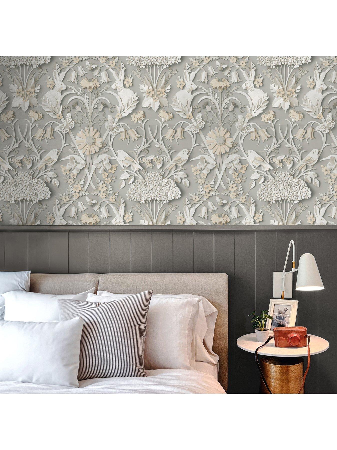 Image 4 of 5 of Fine Decor Woodland Soft Grey Wallpaper