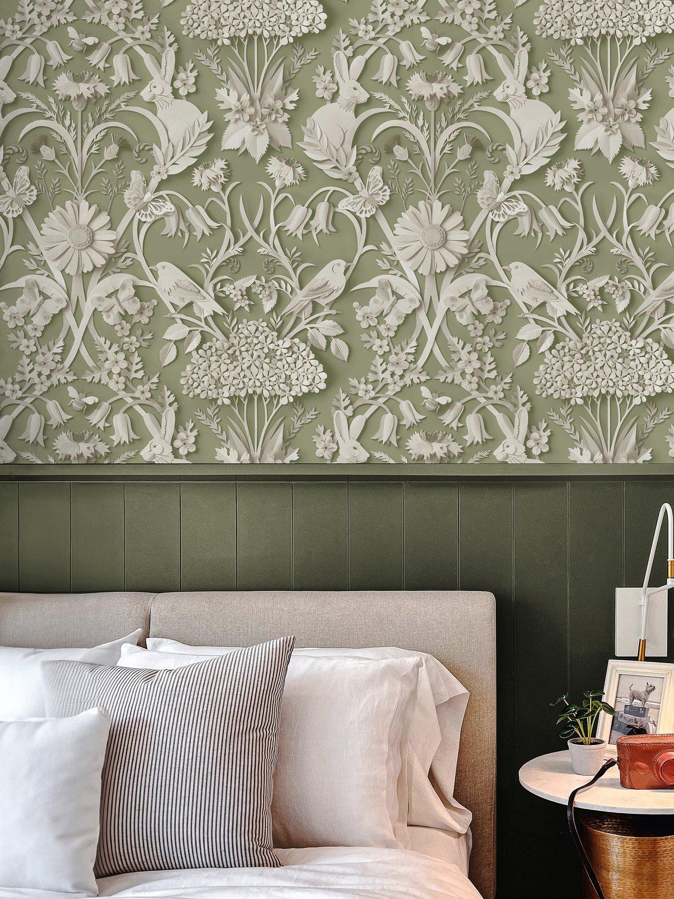 Image 1 of 5 of Fine Decor Woodland Sage Wallpaper