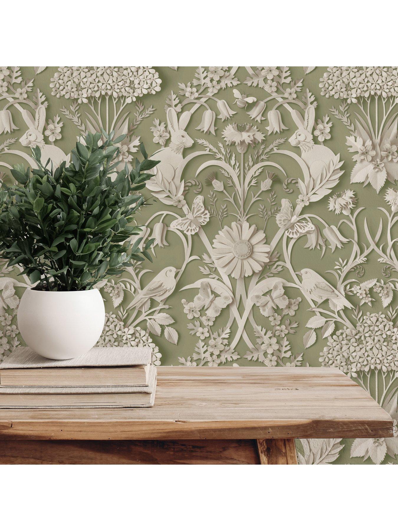 Image 4 of 5 of Fine Decor Woodland Sage Wallpaper
