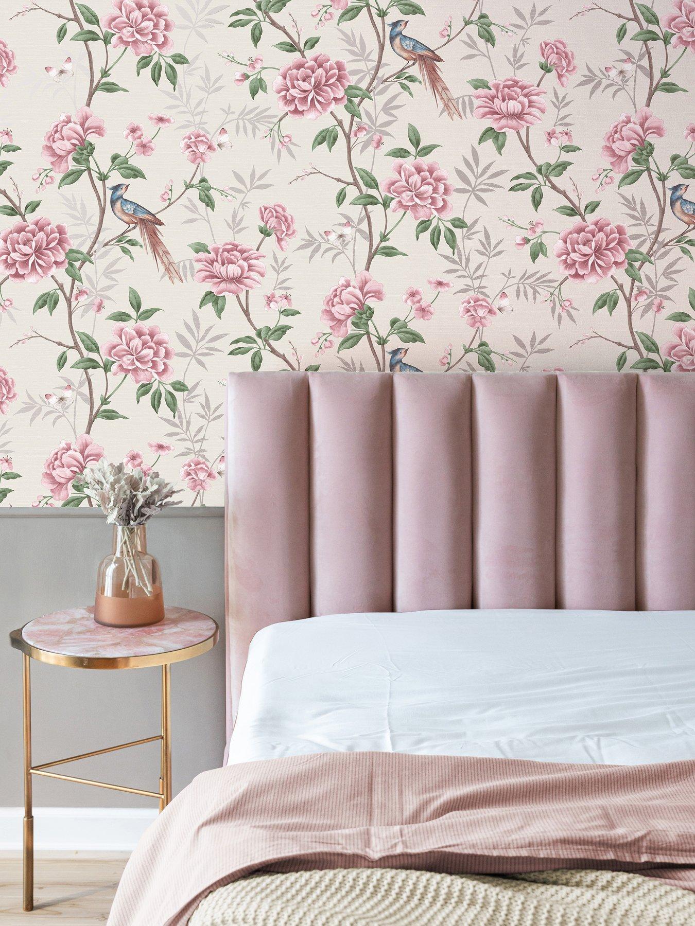 Fine Decor Crown Akina Floral Natural Wallpaper