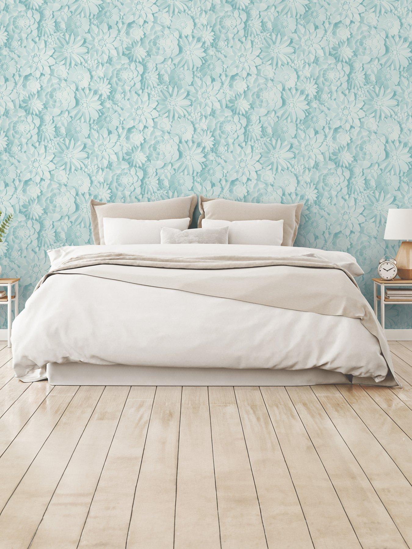 fine-decor-dimensions-floral-teal-wallpaper