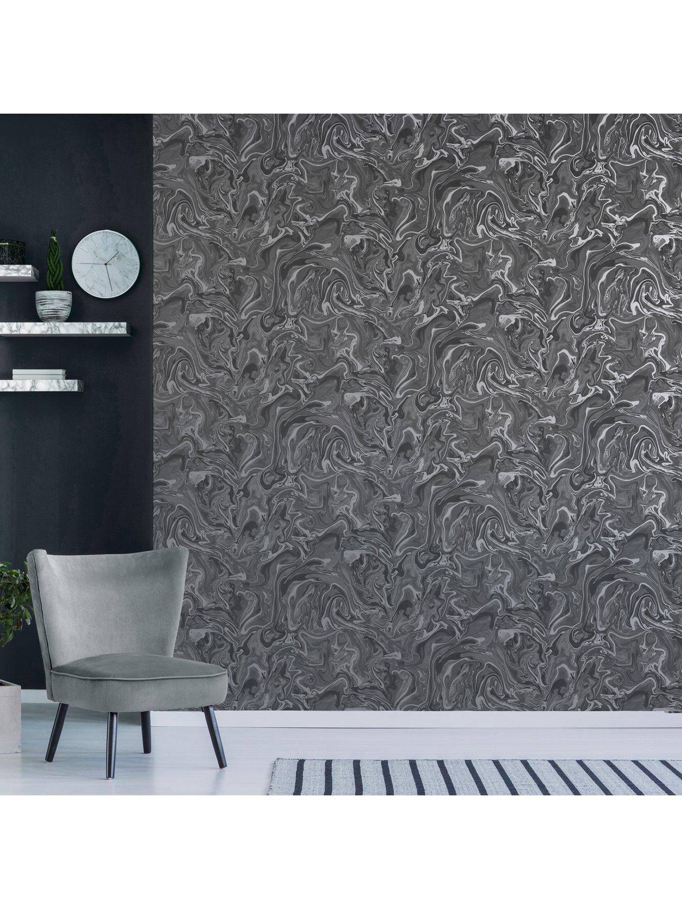  image of fine-decor-distinctive-marble-charcoal-grey-wallpaper
