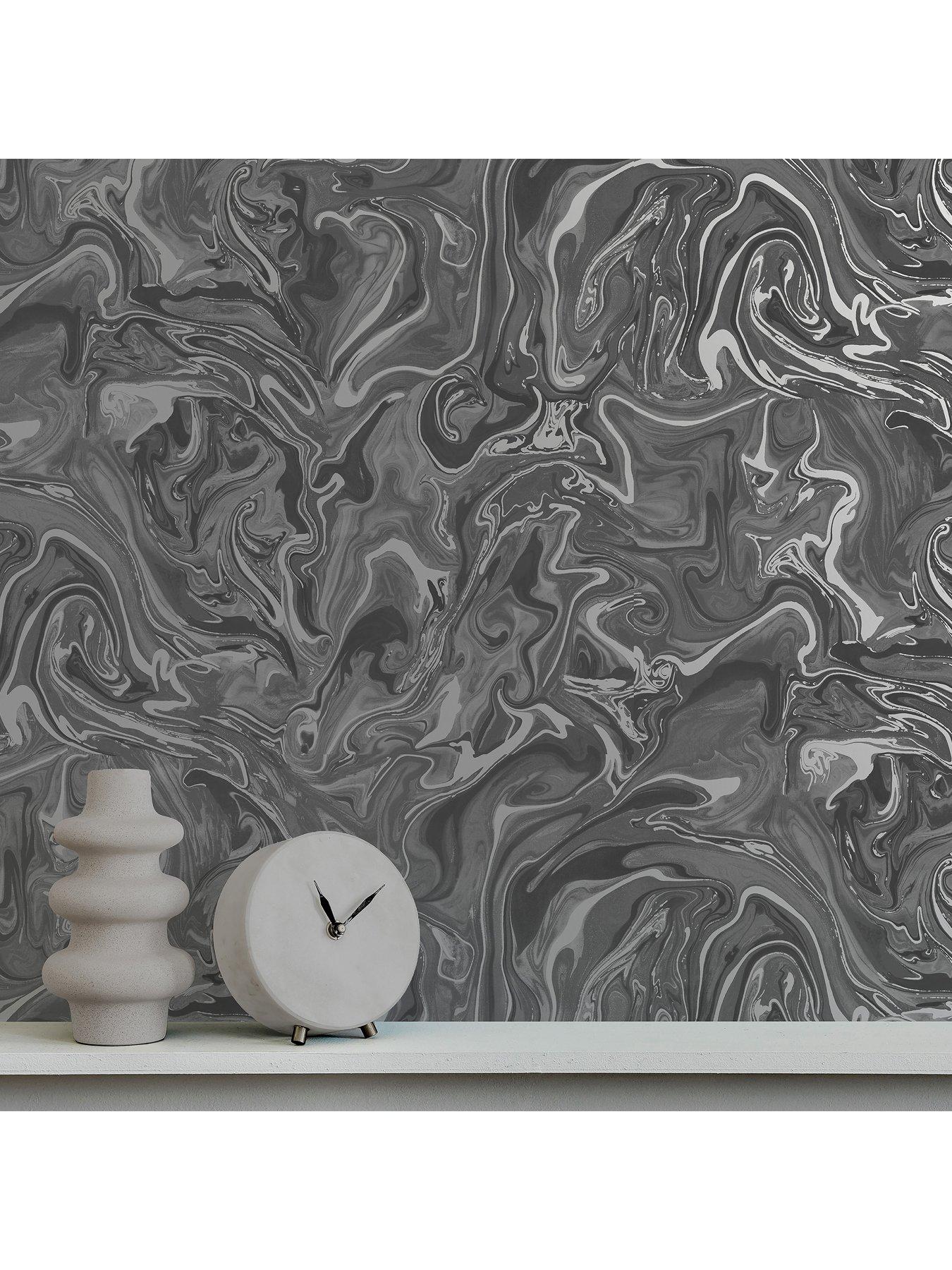  image of fine-decor-distinctive-marble-charcoal-grey-wallpaper