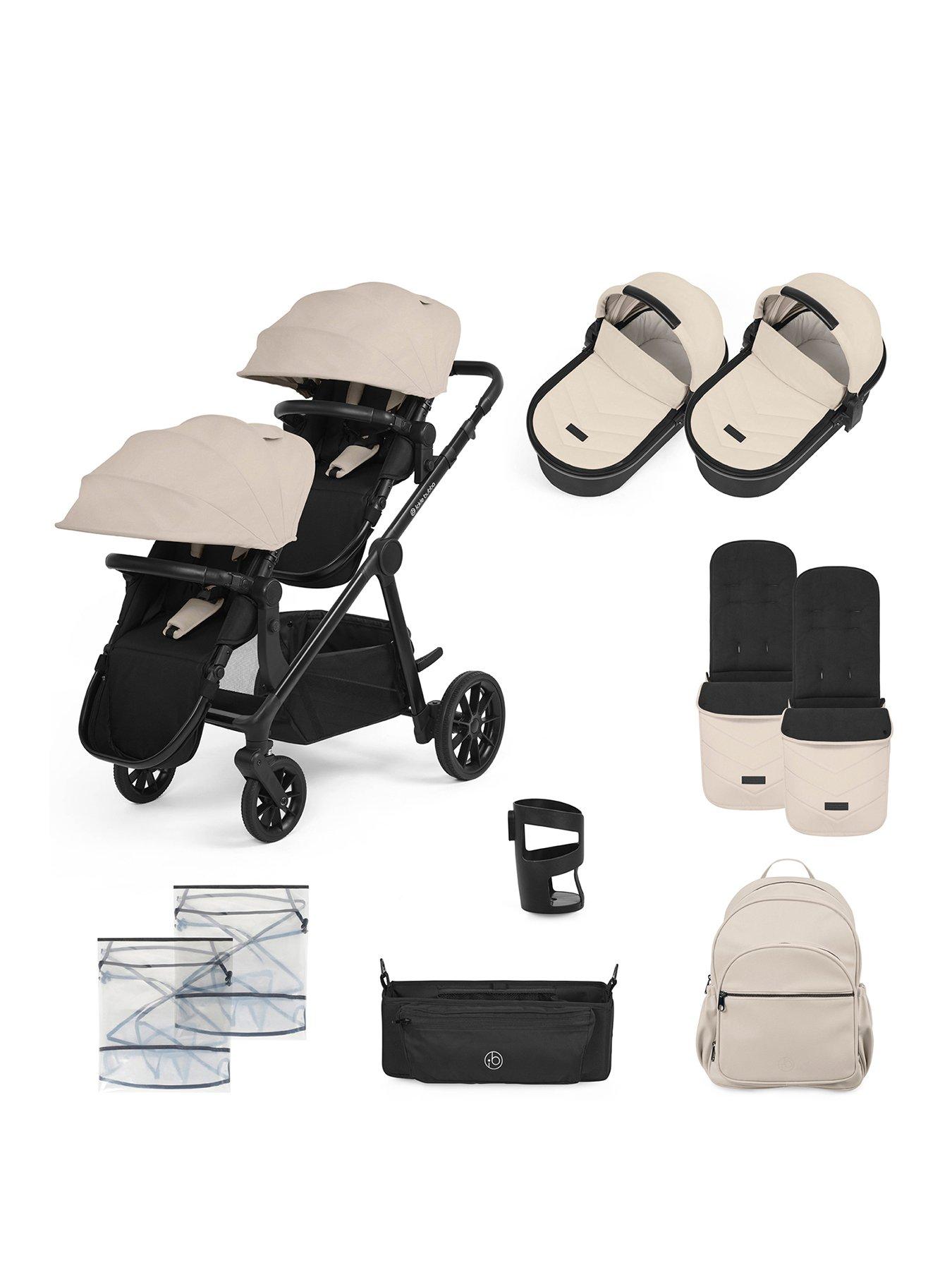undefined Virgo Twin 12 Piece Pram - Black / Stone / Black