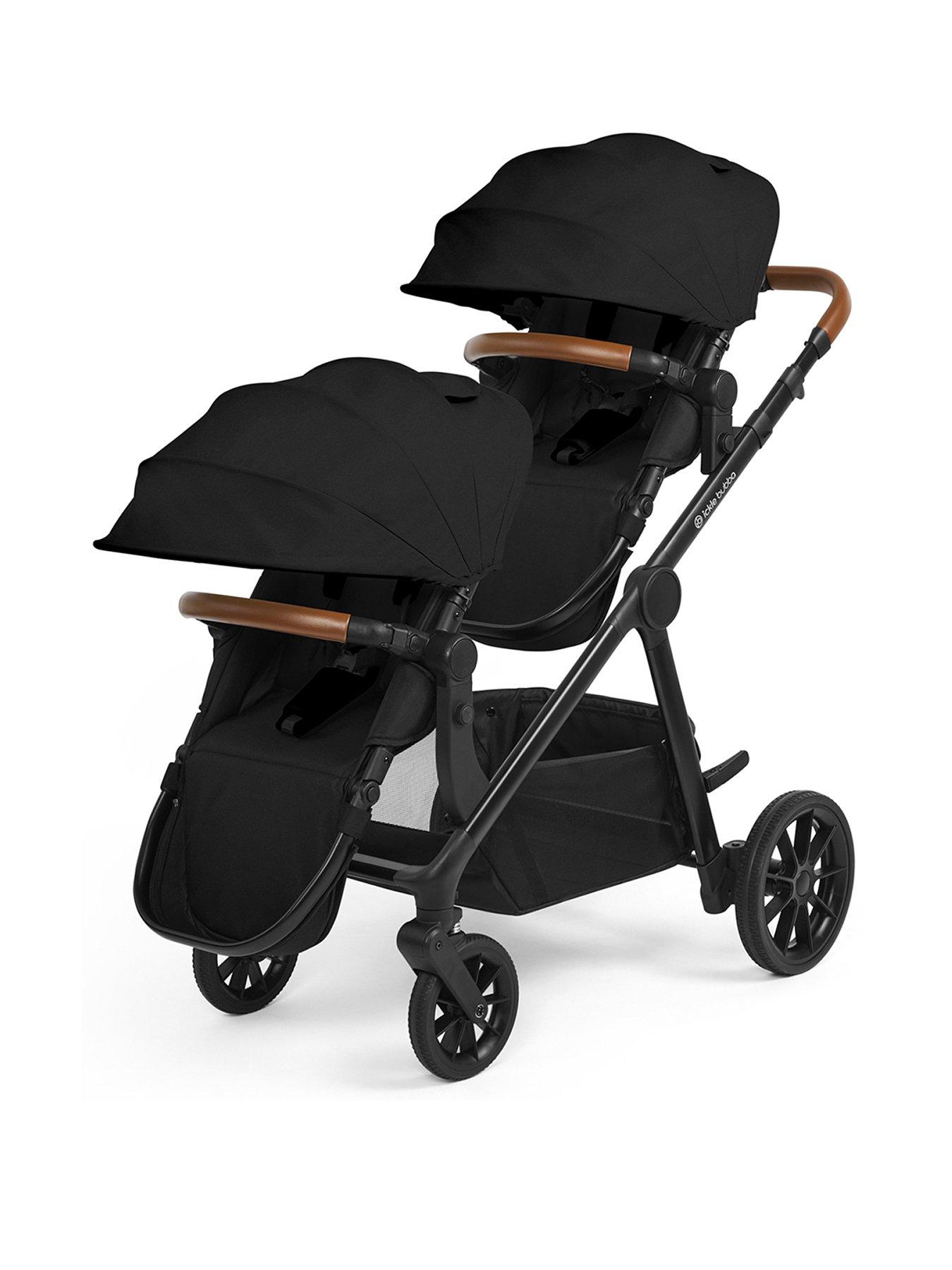  image of ickle-bubba-virgo-all-in-one-i-size-travel-system-with-isofix-base-twin-package-black-black-tan
