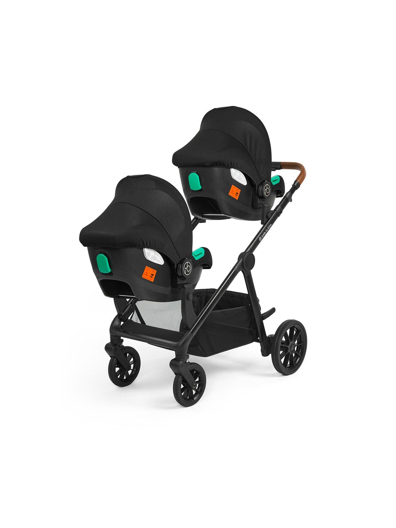  image of ickle-bubba-virgo-all-in-one-i-size-travel-system-with-isofix-base-twin-package-black-black-tan