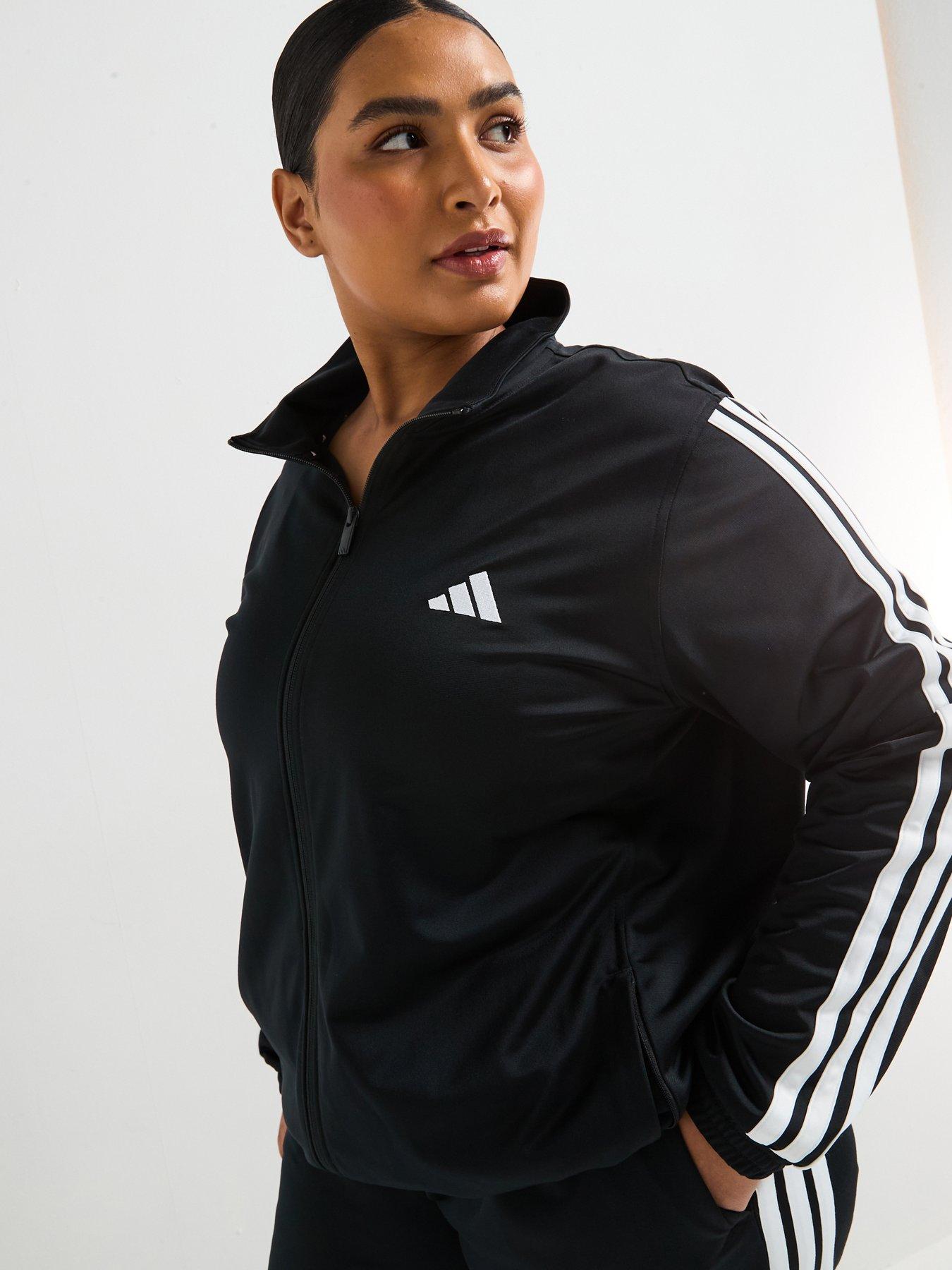 adidas Sportswear Womens Plus Size Tricot 3-stripes Track Jacket - Black