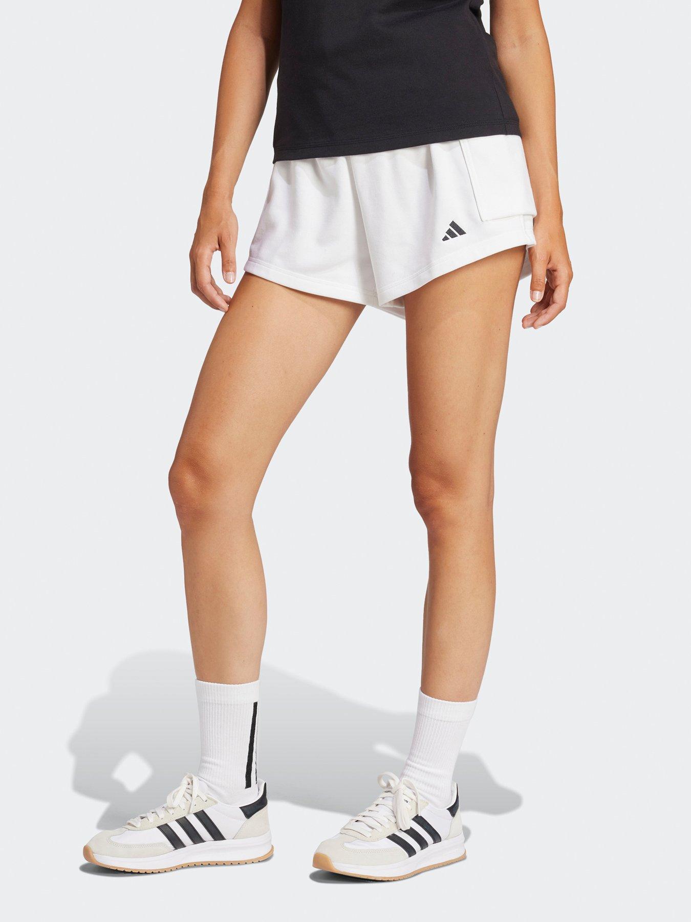 adidas-sportswear-womens-essentials-french-terry-cargo-shorts-whiteblack