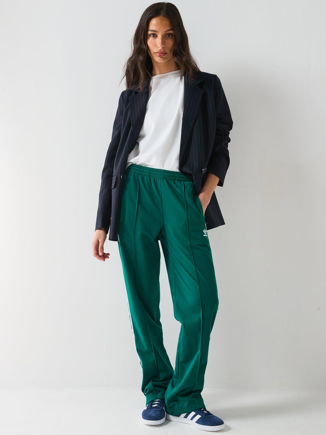  image of adidas-originals-womens-classics-firebird-tracksuit-bottoms-green