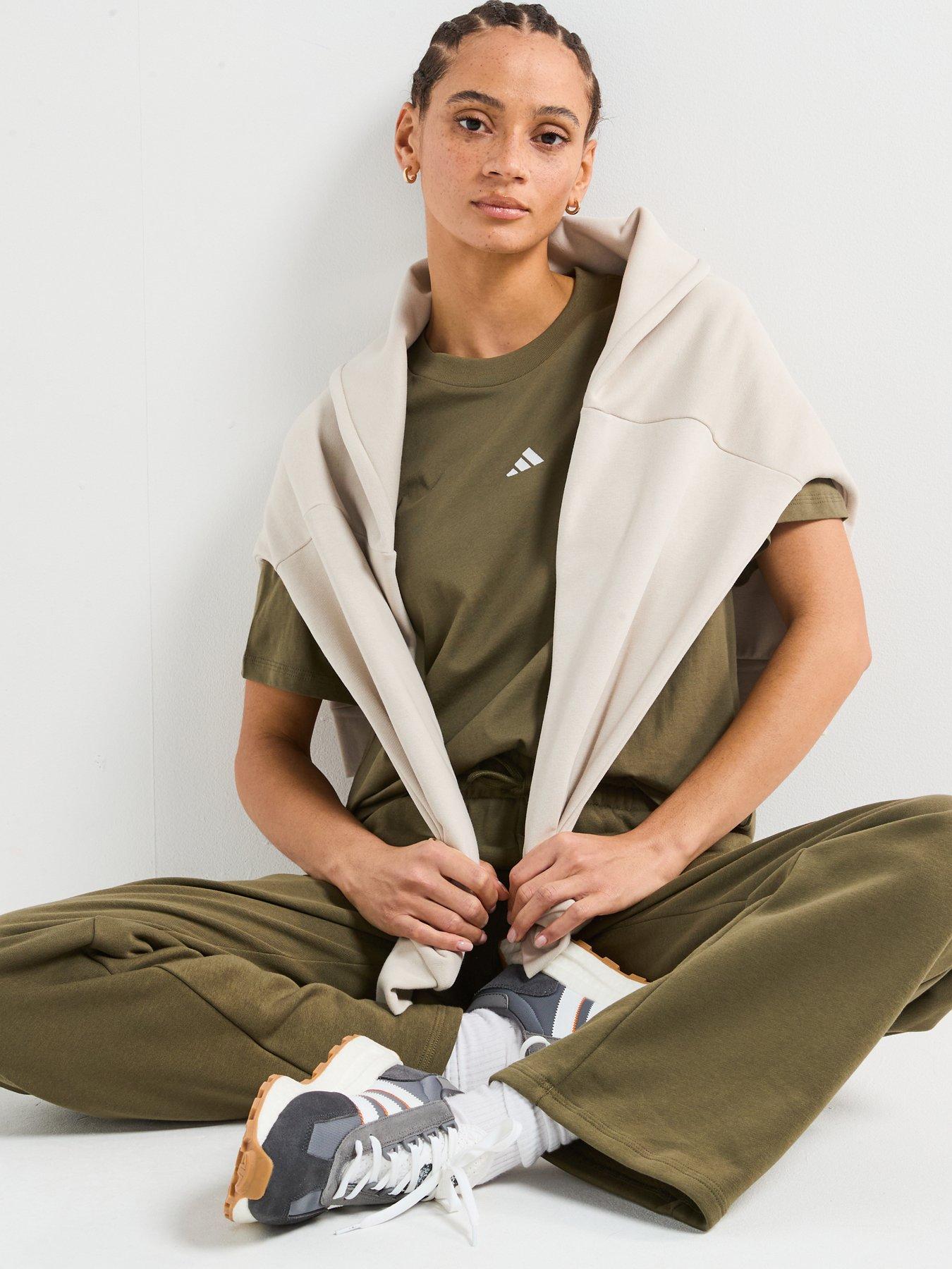  image of adidas-sportswear-womens-essentials-cotton-t-shirt-green