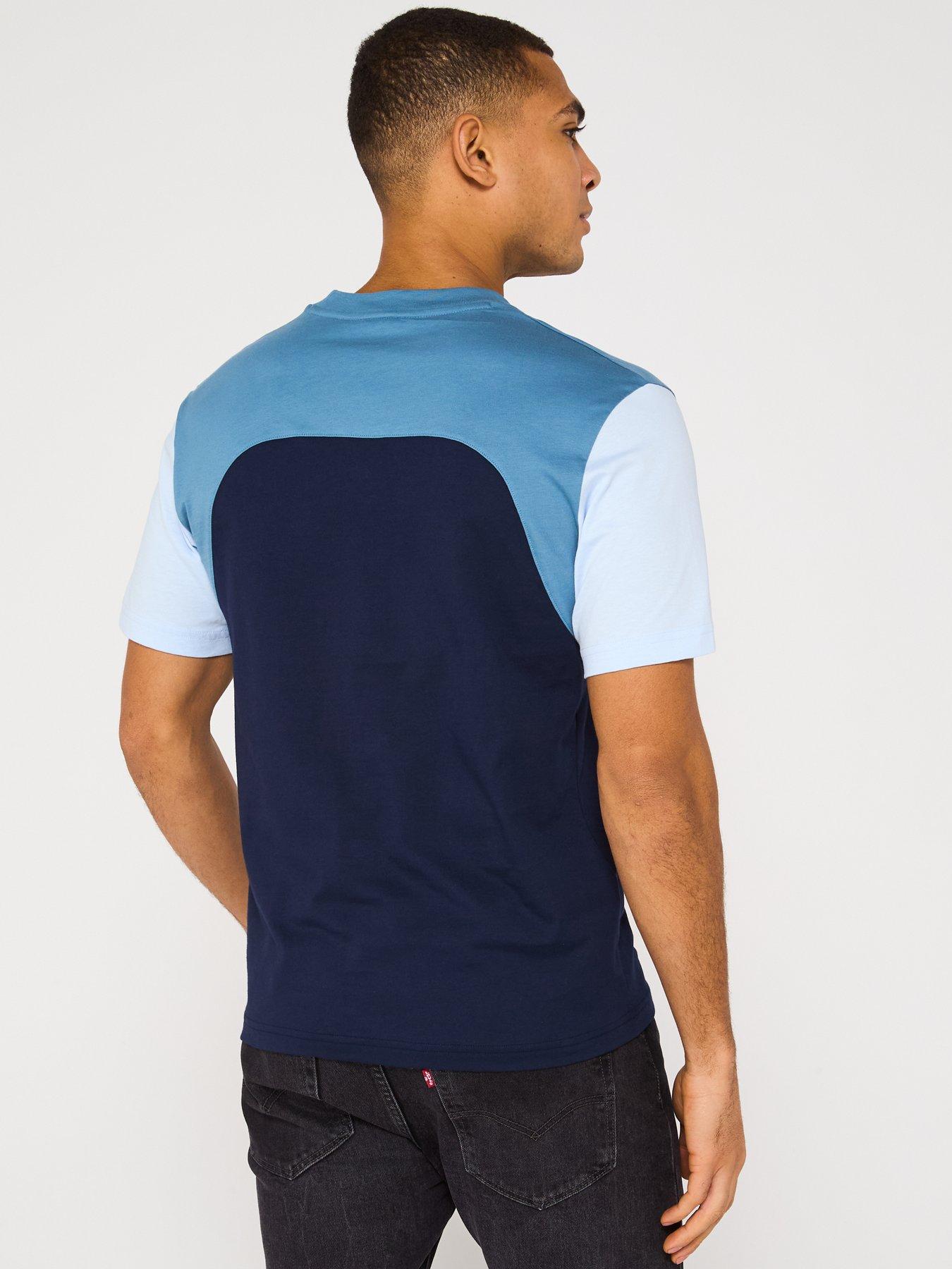  image of lacoste-classic-fit-jersey-colourblock-t-shirt-blue