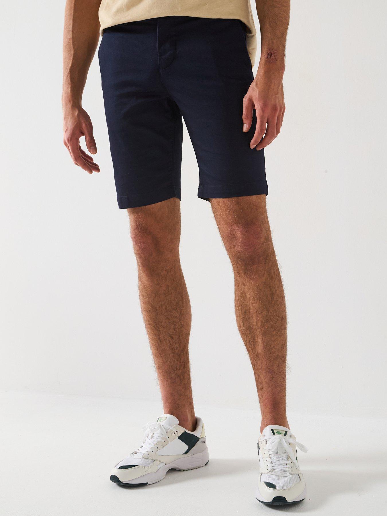 undefined Slim Fit Stretch Cotton Bermuda Chino Shorts - Black