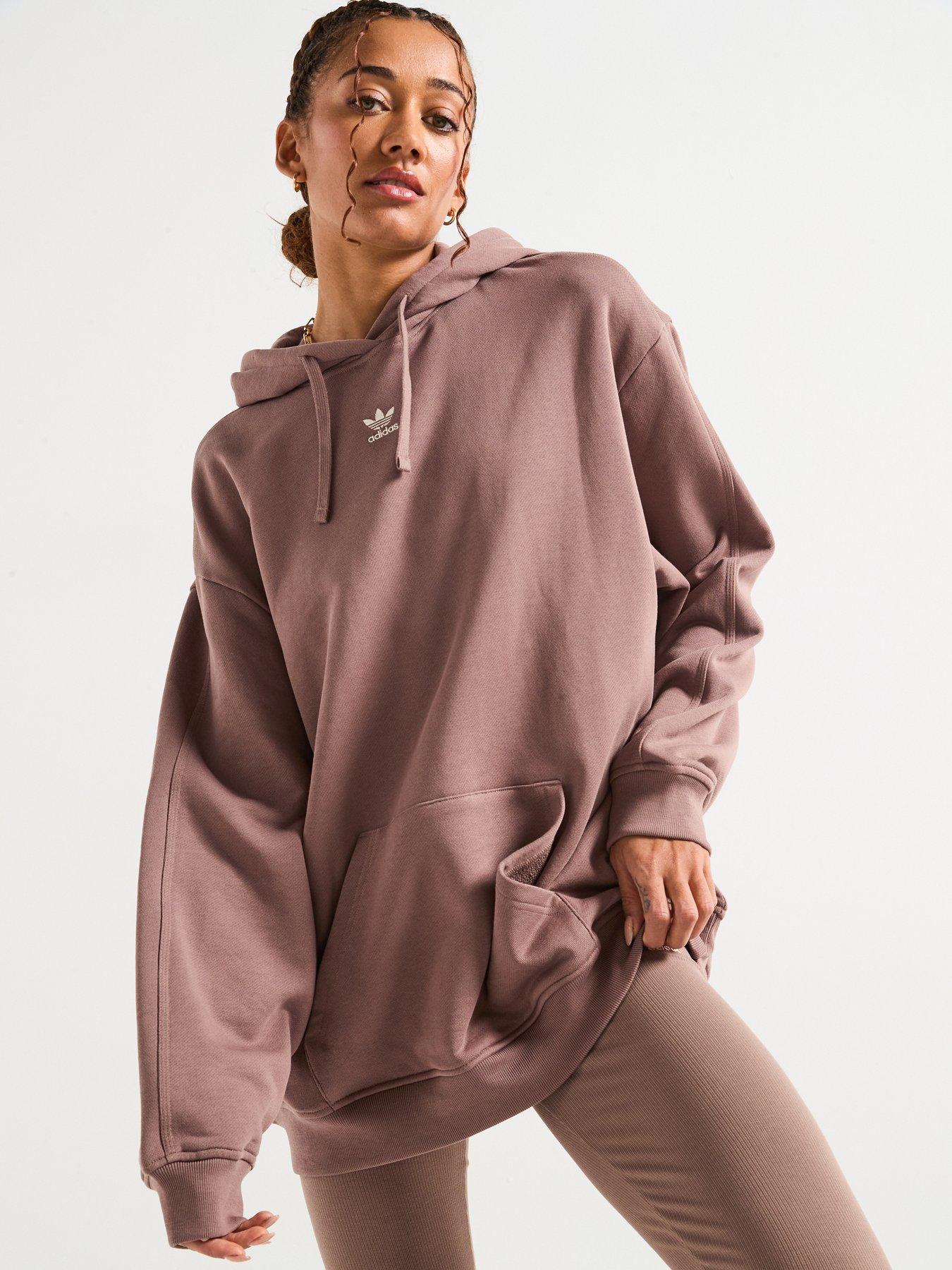 undefined Womens Essentials French Terry Hoodie - Brown