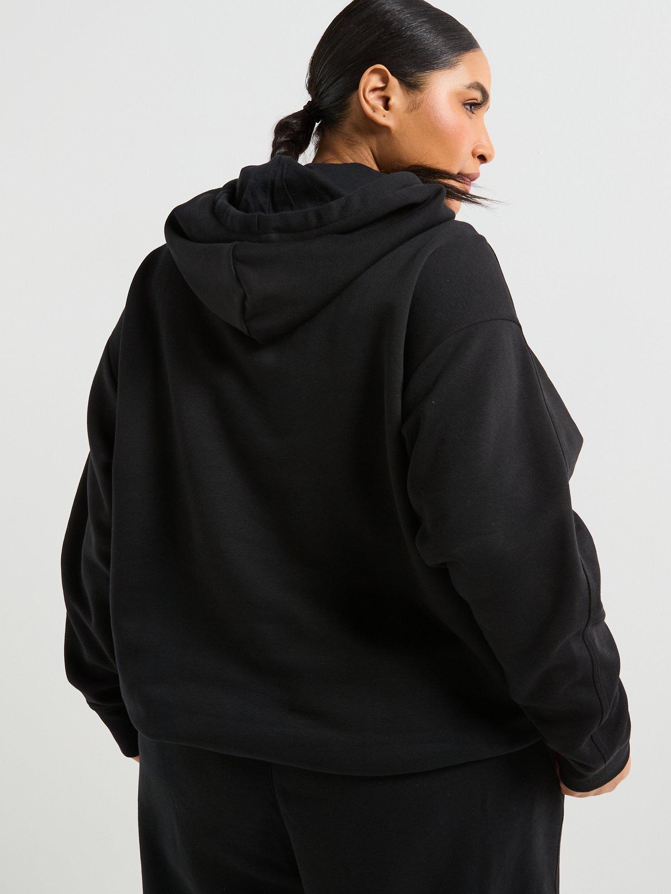 adidas Originals Womens Plus Size Essentials Oversized Hoodie Black littlewoods