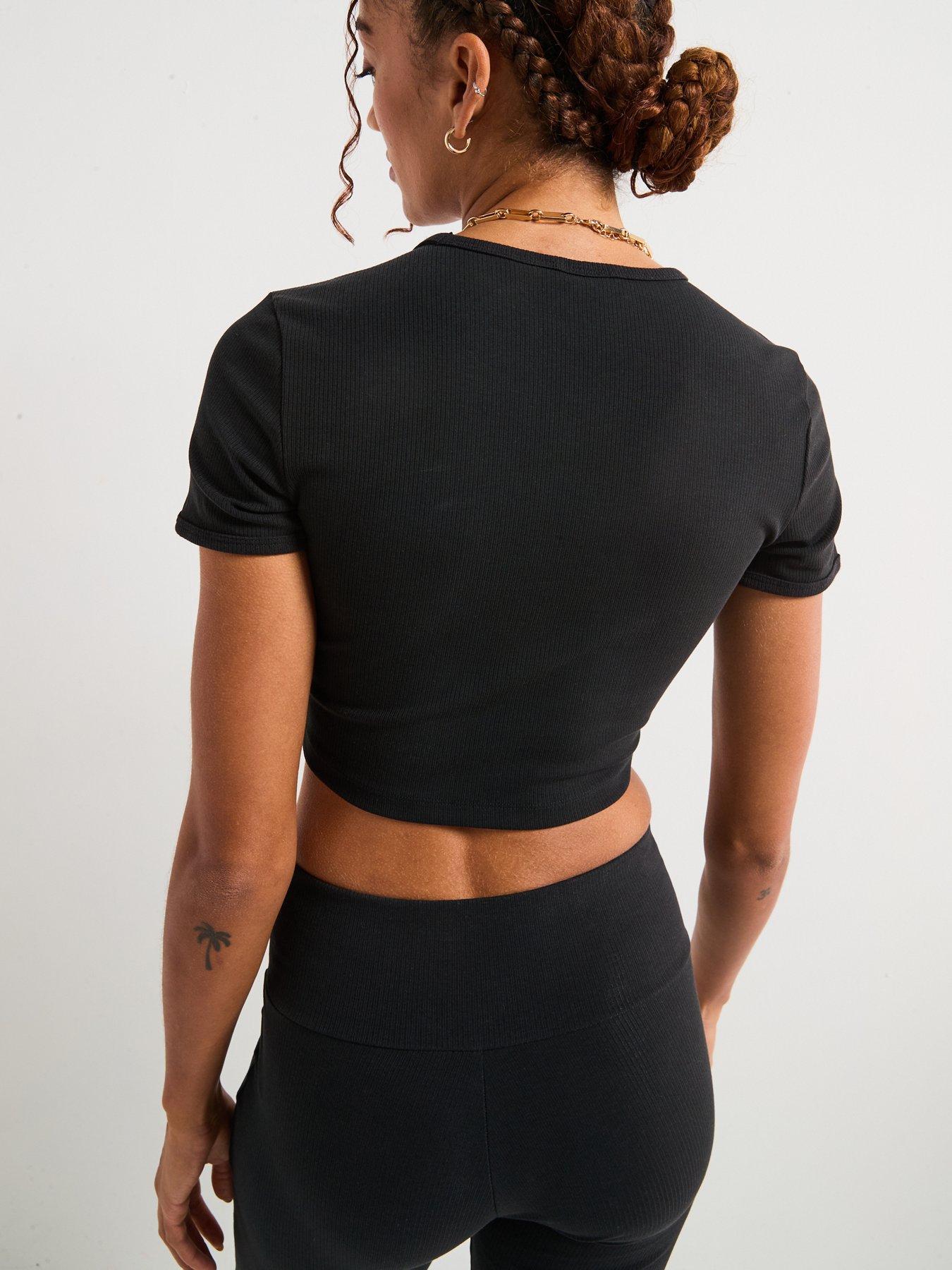  image of adidas-originals-womens-essentials-ribbed-t-shirt-black