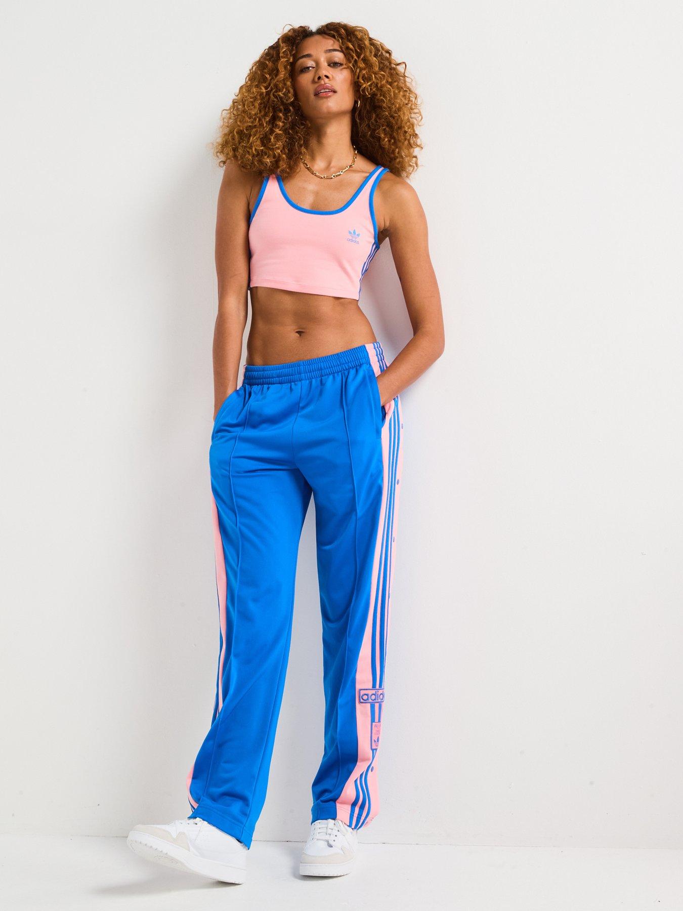  image of adidas-originals-womens-3-stripes-bra-top-semi-pink-sparkblue