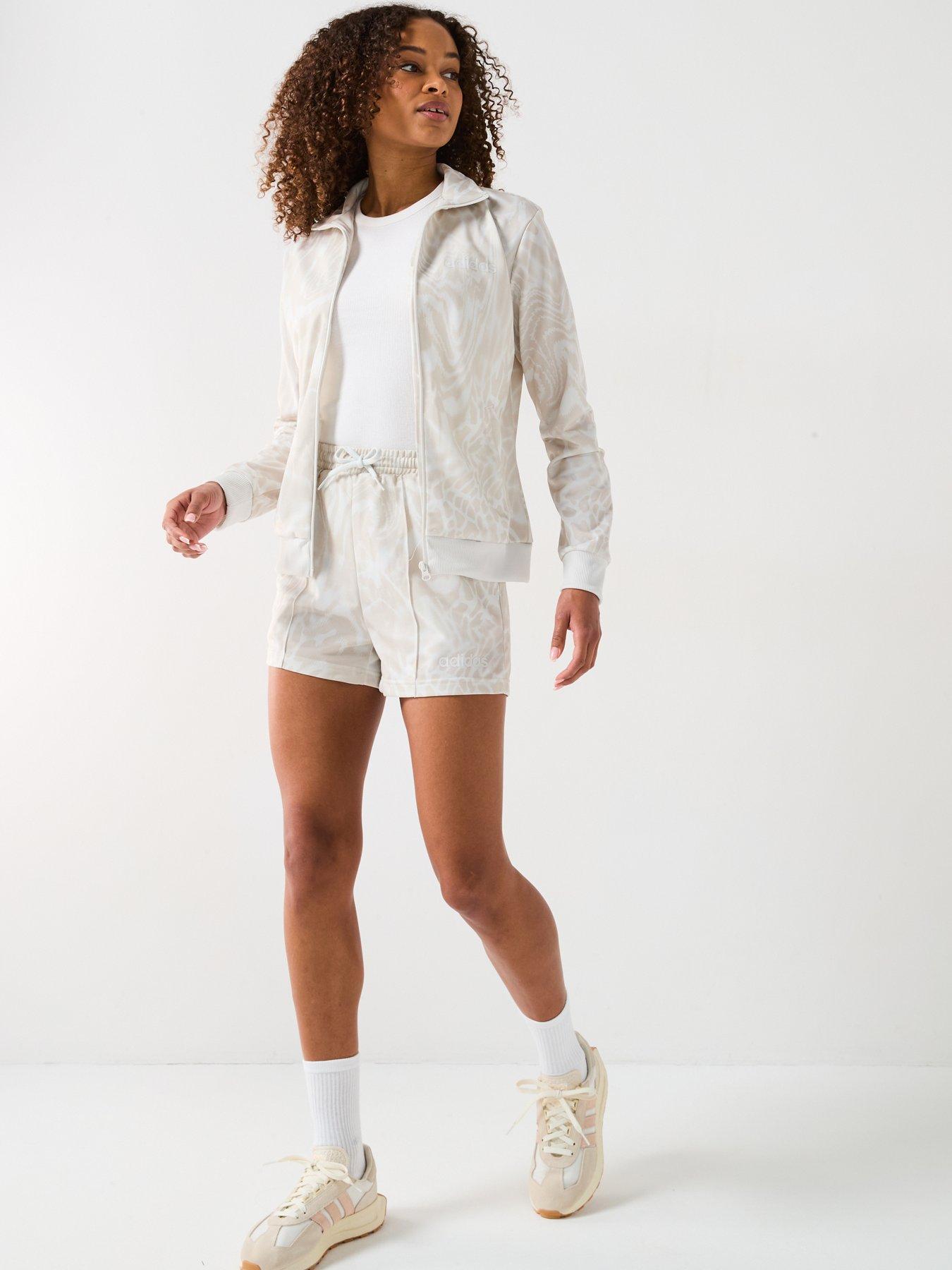  image of adidas-sportswear-womens-essentials-linear-shorts-set-multicolor-multiorbit-grey