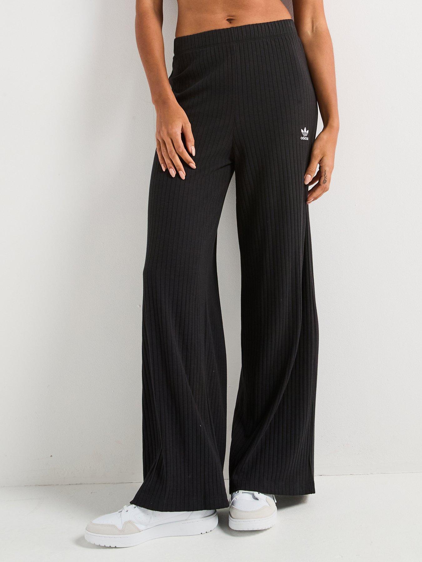 Image 1 of 6 of adidas Originals Womens Essentials Wide Rib Pants - Black