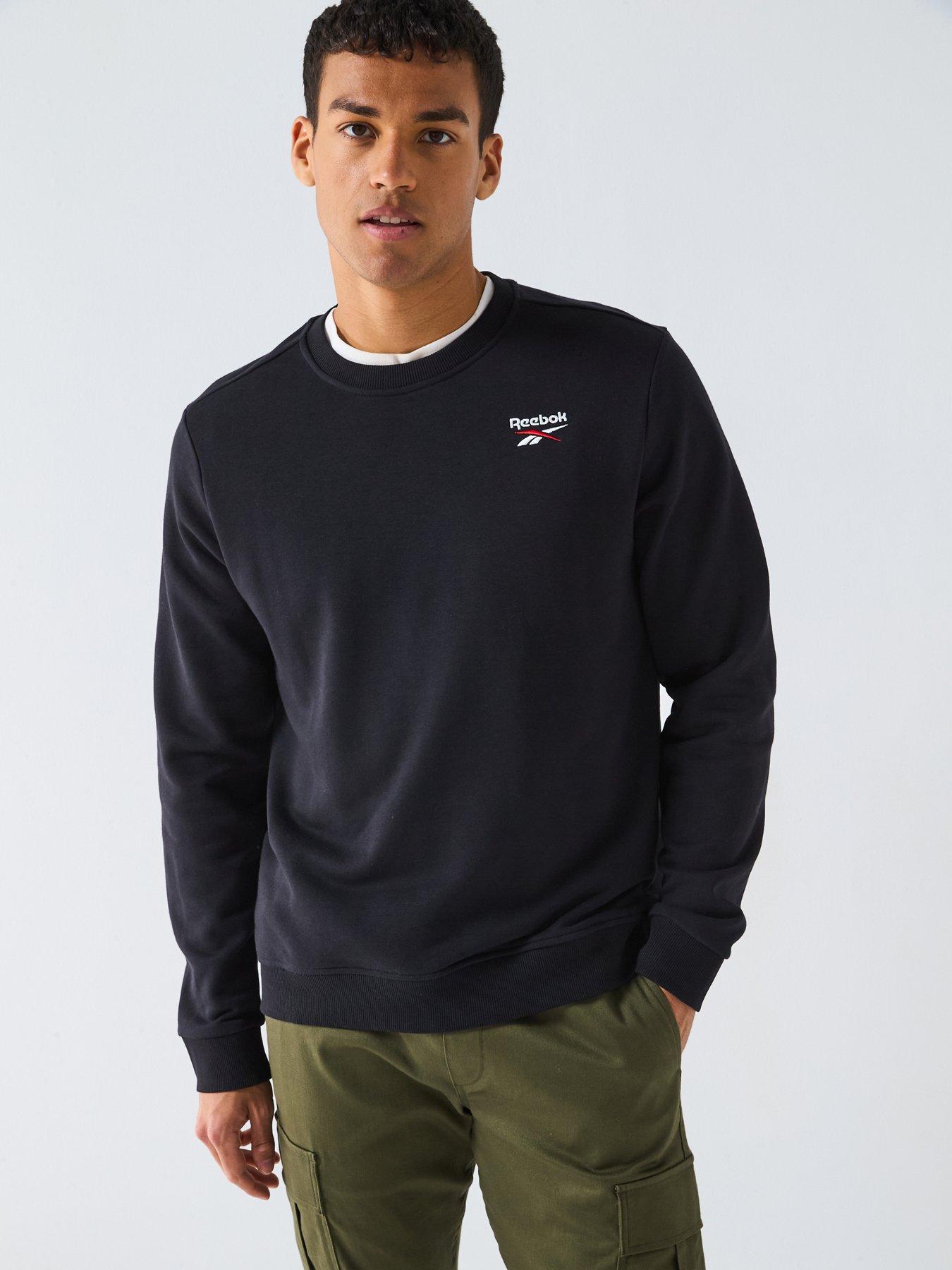 undefined Mens Identity Small Logo Crewneck Sweater - Black