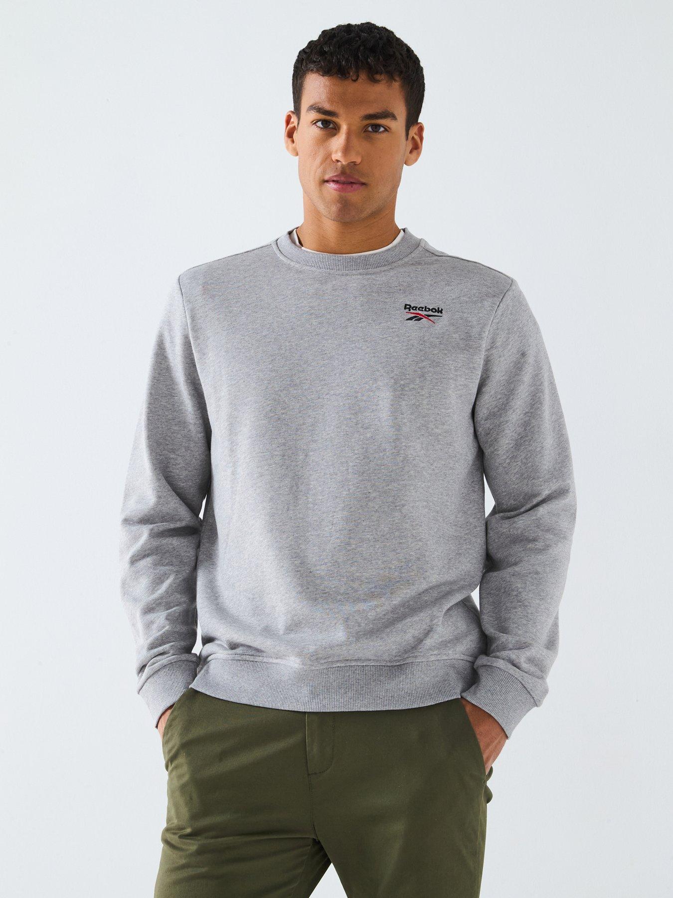 undefined Mens Identity Small Logo Crewneck Sweater - Grey