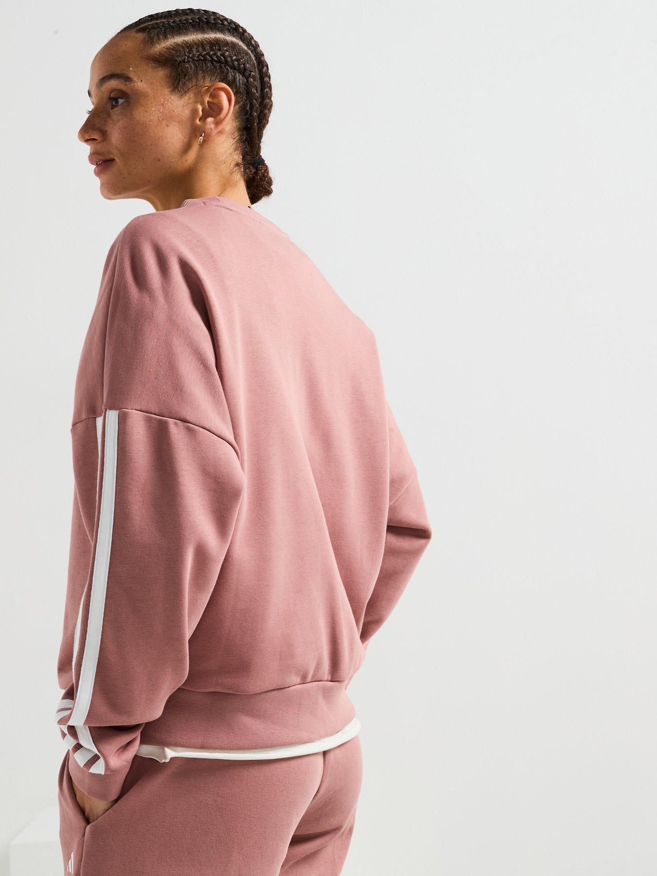  image of adidas-sportswear-womens-essentials-3-stripes-french-terry-sweatshirt-red