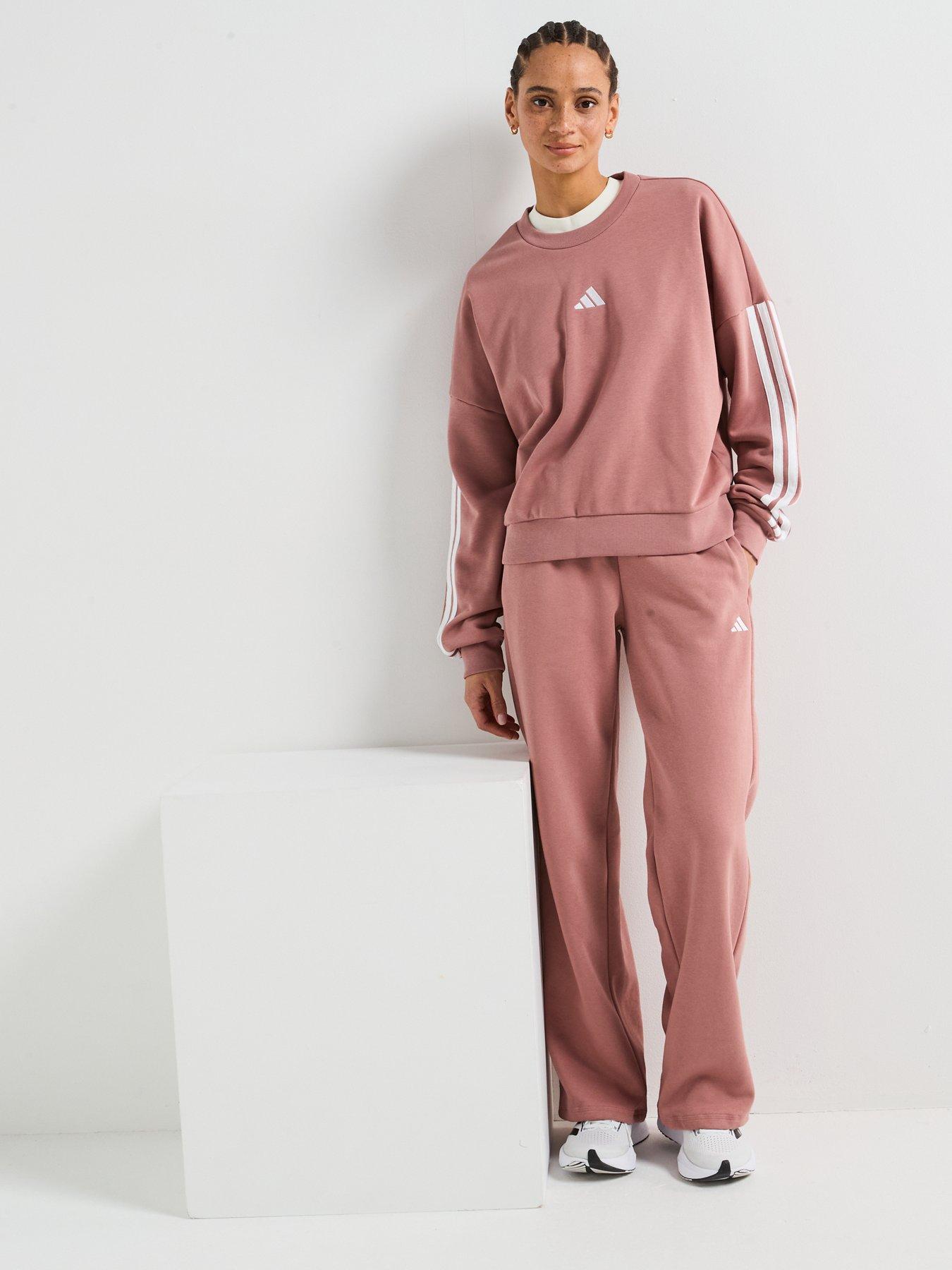  image of adidas-sportswear-womens-essentials-3-stripes-french-terry-sweatshirt-red